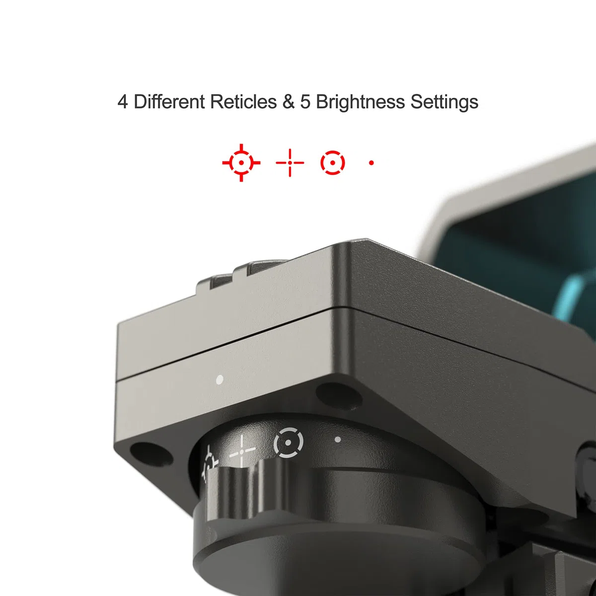 Feyachi RS-30 Mirino Softair, Red Dot Softair Ottica Riflescopi 4 reticoli 5 Impostazioni di Luminosità Tattico Mirino Accessori per 20mm/22mm Weaver/Picatinny Rail