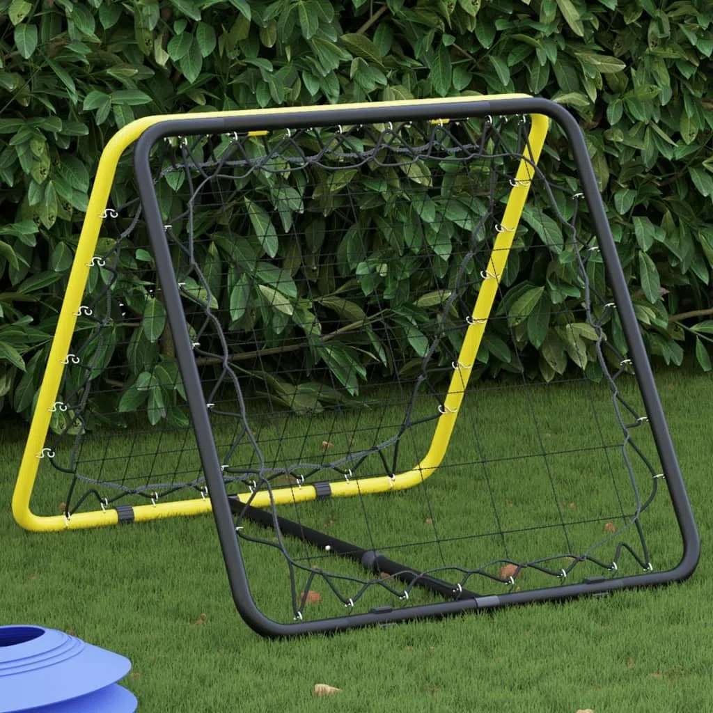 Parete di rimbalzo per calcio, su entrambi i lati, regolabile, giallo/nero, telaio in acciaio per allenamento, tiro e coordinazione