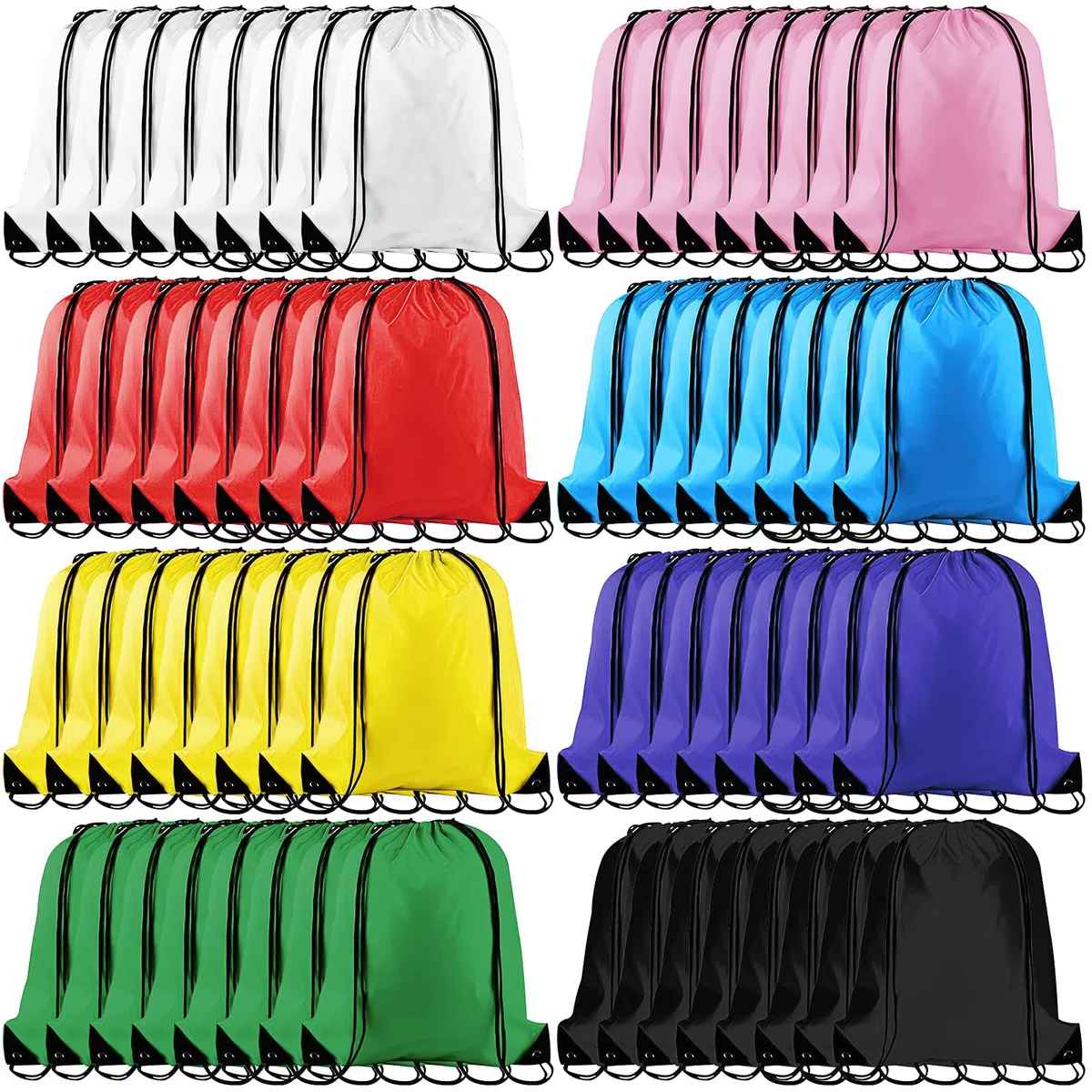 Borse con coulisse per bambini, zaino da palestra con lacci, impermeabile, per scuola, viaggi, nuoto, campeggio, arrampicata, ciclismo, picnic, feste, 43 x 34 cm