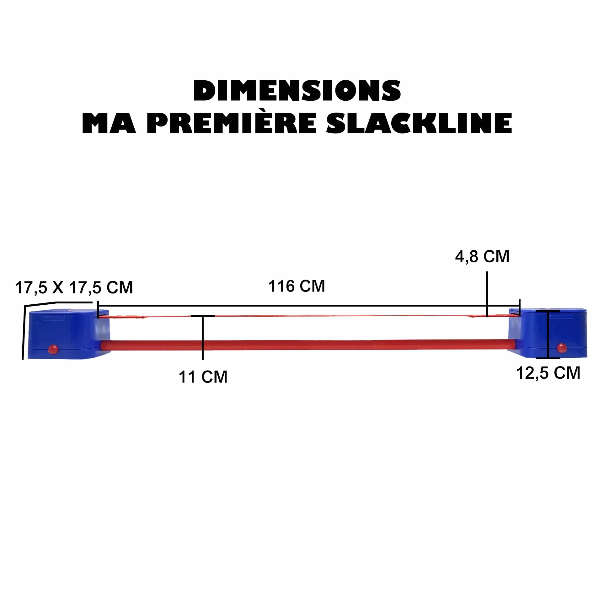 Slackline per Bambini, Sviluppare l'Equilibrio e il Coordinamento, Blu e Rosso