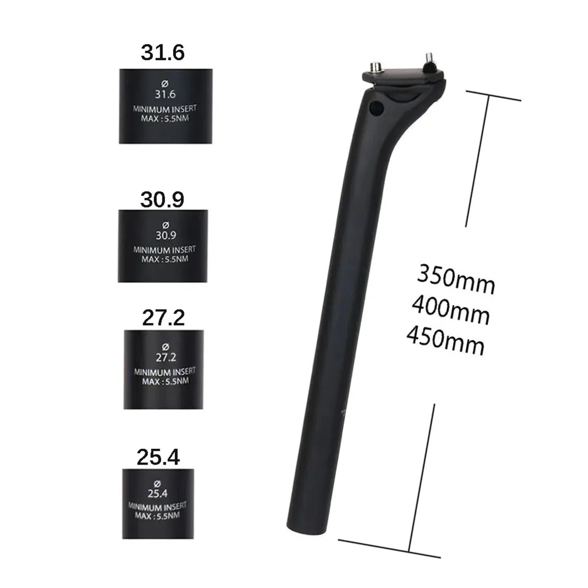 Reggisella in carbonio for bicicletta arretrato 20 mm MTB/bici da strada Reggisella ultraleggero 150 g 25,4 27,2 30,9 31,6 Per Mountain Bike