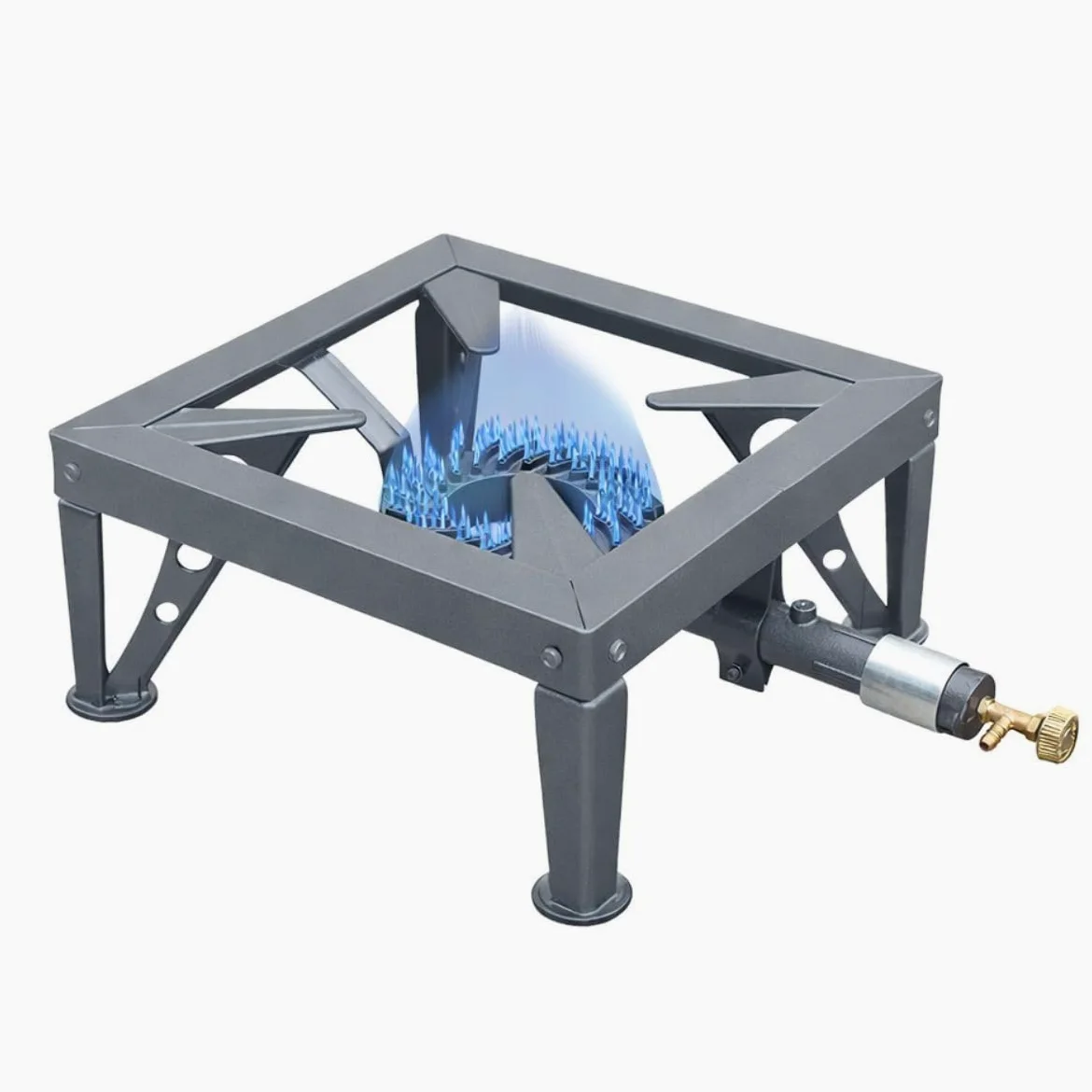 INTEC - Fornello a gas 7500W professionale, capacità 200Kg, tutto in ghisa, 4 piedi rinforzati - Fornello professionale per cottura su mercato, marmellata, paella