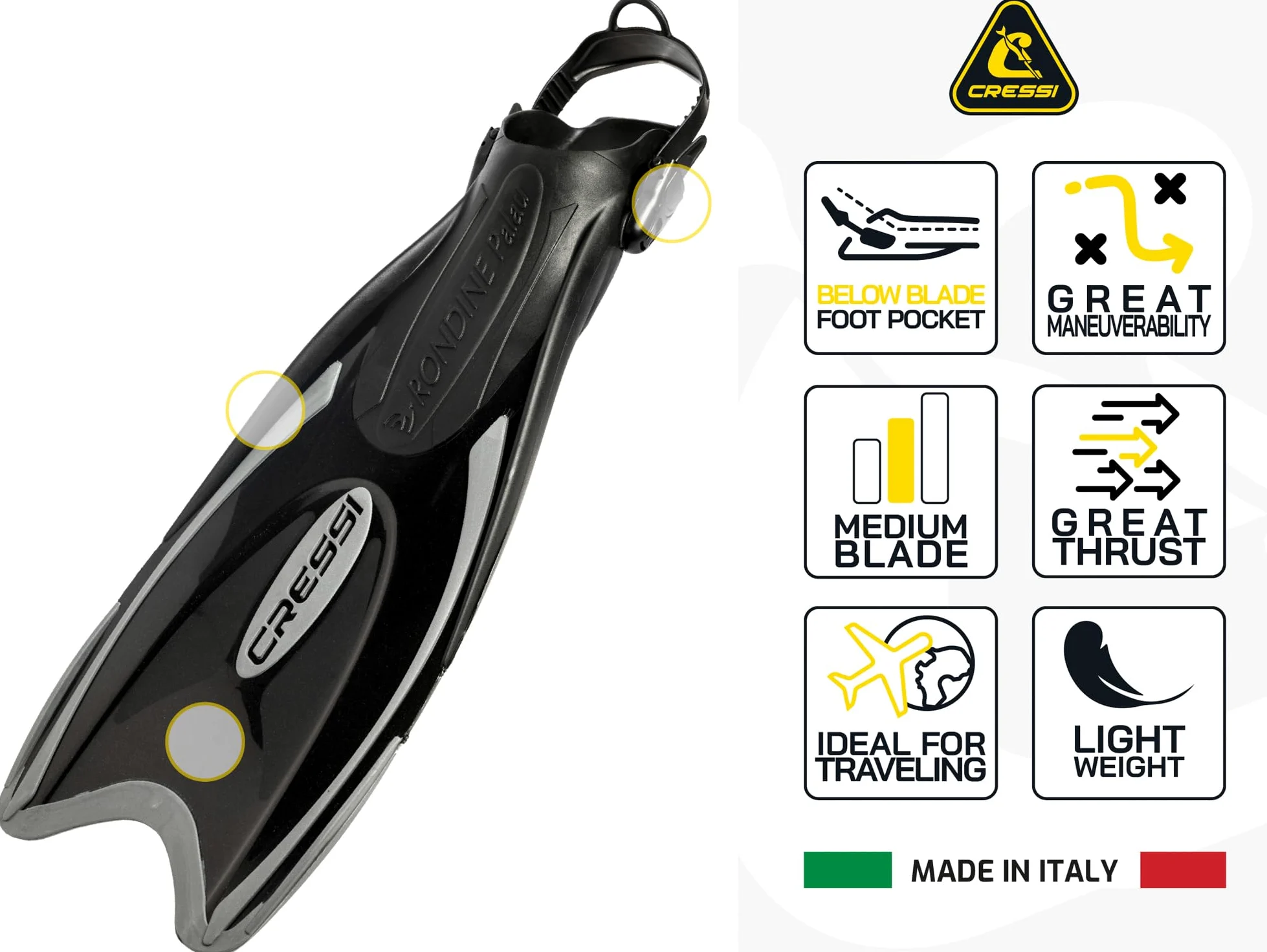 Cressi Palau, Pinne Regolabili per Immersioni, apnea e Snorkeling Unisex