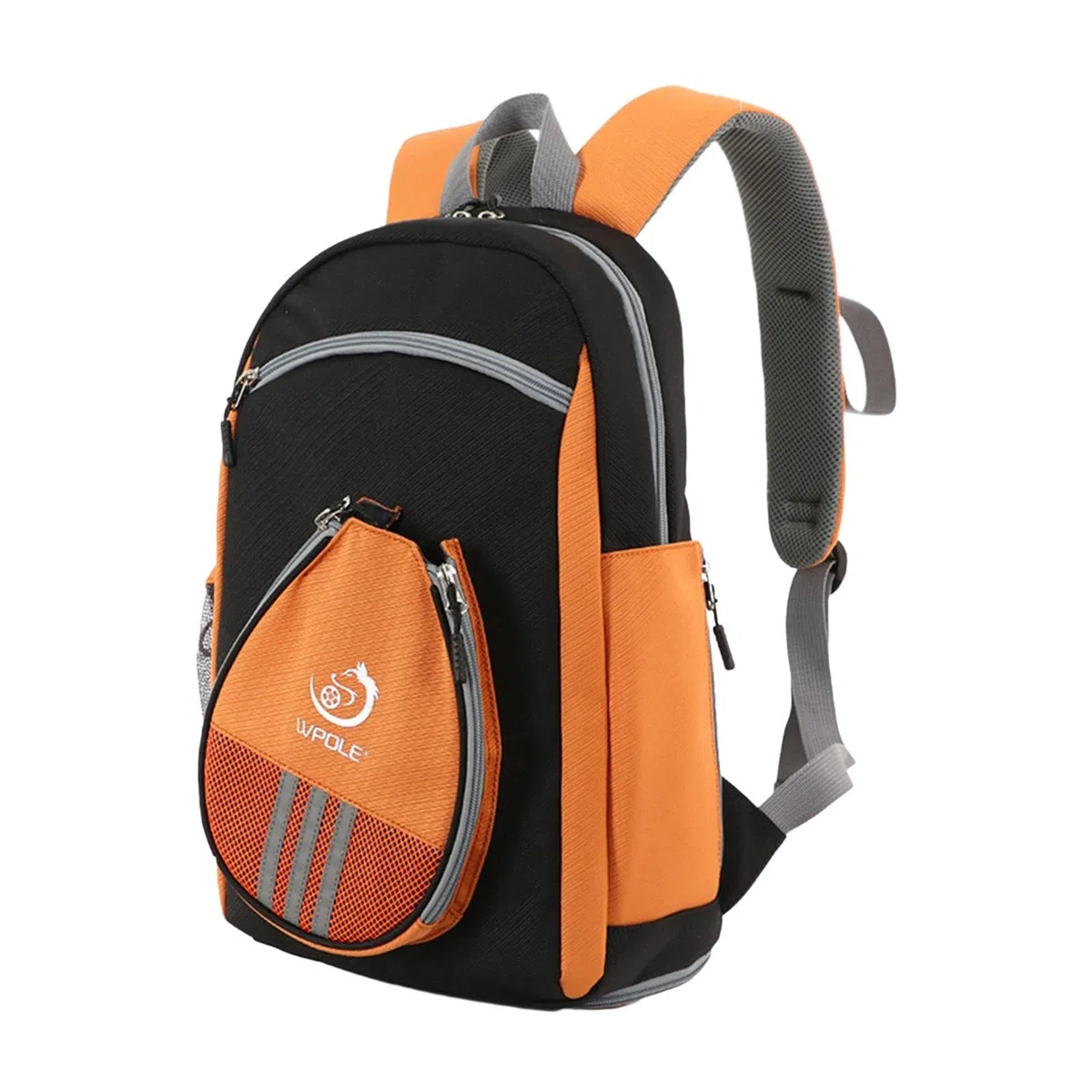 Borsa per racchetta da ping pong con tracolla regolabile zaino sportivo per adulti nero 26x17x40cm