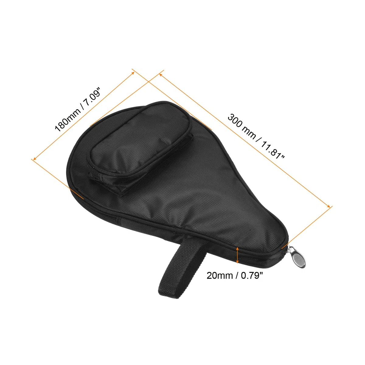 PATIKIL Ping Pong Racchetta Custodia, 2pz Ping Pong Racchetta Custodia Morbido Copertura Contenitore Borsa Zucca Forma per Sport Accessori, Nero