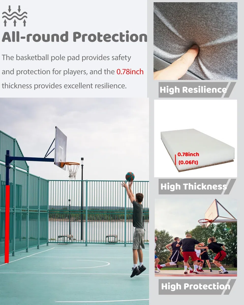 Cuscinetto per palo da basket da esterno, impermeabile, rotondo, barriera di collisione, accessorio protettivo per uso a bordo piscina, cuscino per una maggiore sicurezza, attrezzatura sportiva
