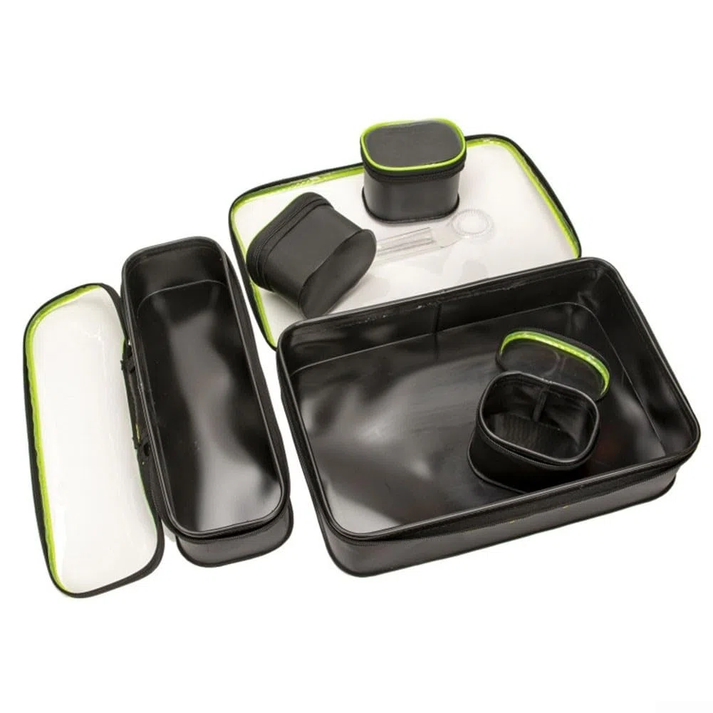 Borsa impermeabile per pesca organizer 5 in 1 EVA Carp Bag Set di secchi per pesci vivi Kit scatola per attrezzatura da pesca secchio da pesca nero