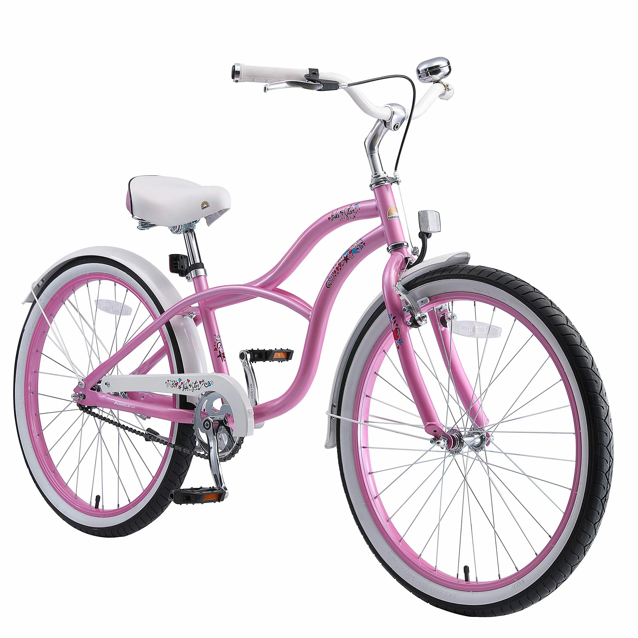 BIKESTAR Bicicletta bambini 10-13 anni | Bici bambino bambina 24 pollici Freno a pattino e freno a retropedale | 24“ cruiser Edition