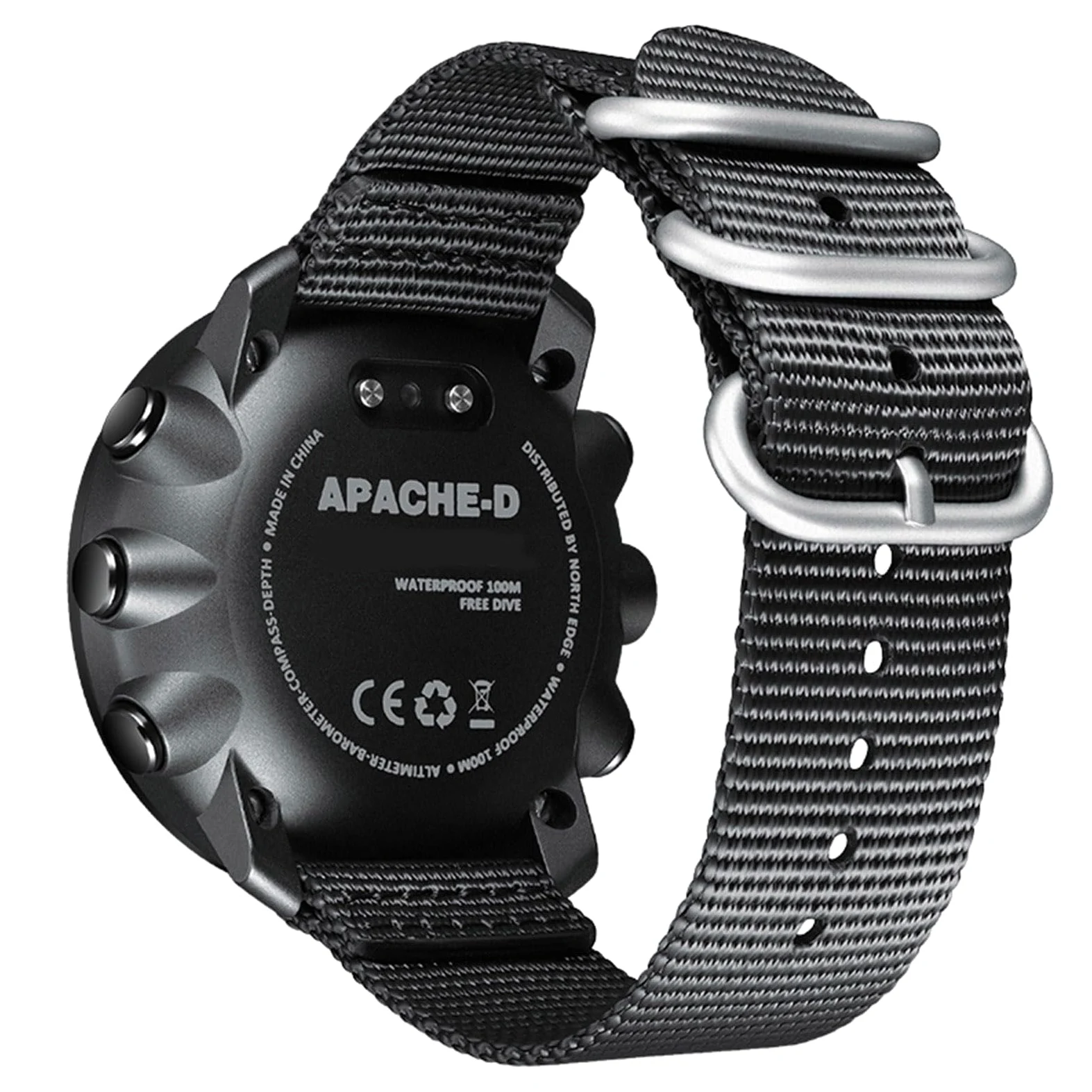 Keenso Orologio Sportivo Digitale con Bussola e Altimetro, Cassa in Fibra di Carbonio PPS 100 M Antipioggia Retroilluminazione a LED Registro Immersioni Contapassi per Uomo all'aperto Escursionismo