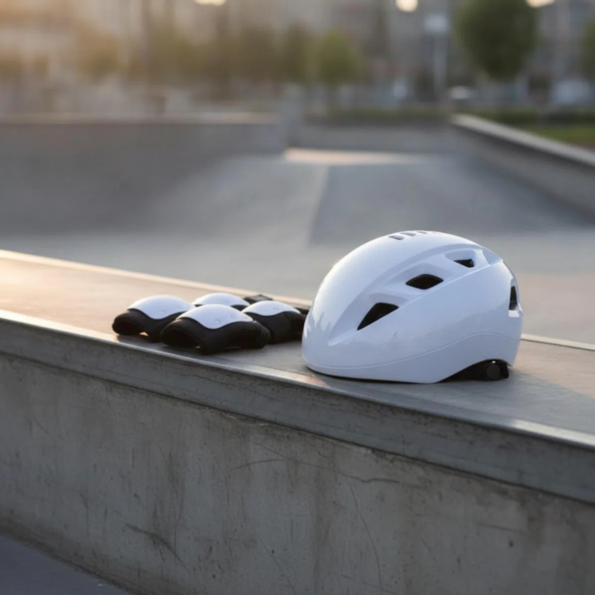 Set di Casco e Protezioni Imbottito Casco con Ginocchiere e Gomitiere Rigido Set Protezioni con Ginocchiere per Pattinaggio