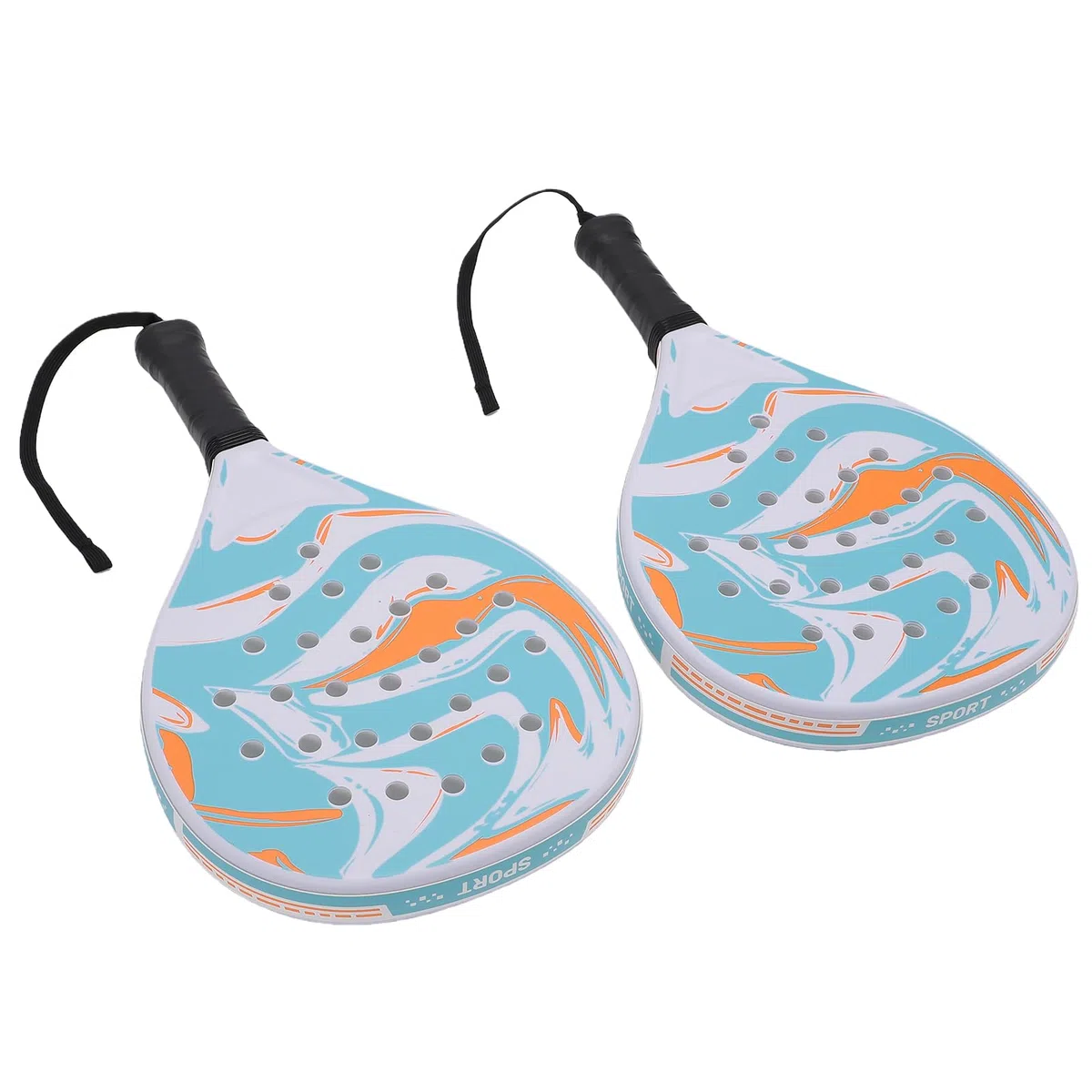 Racchetta da Paddle, Set di Racchette da Paddle con Nucleo in EVA Ad Alta densità con Struttura in ABS Leggero, Racchette da Rotonde per Principianti con 2 Borse per Palline da Tennis per