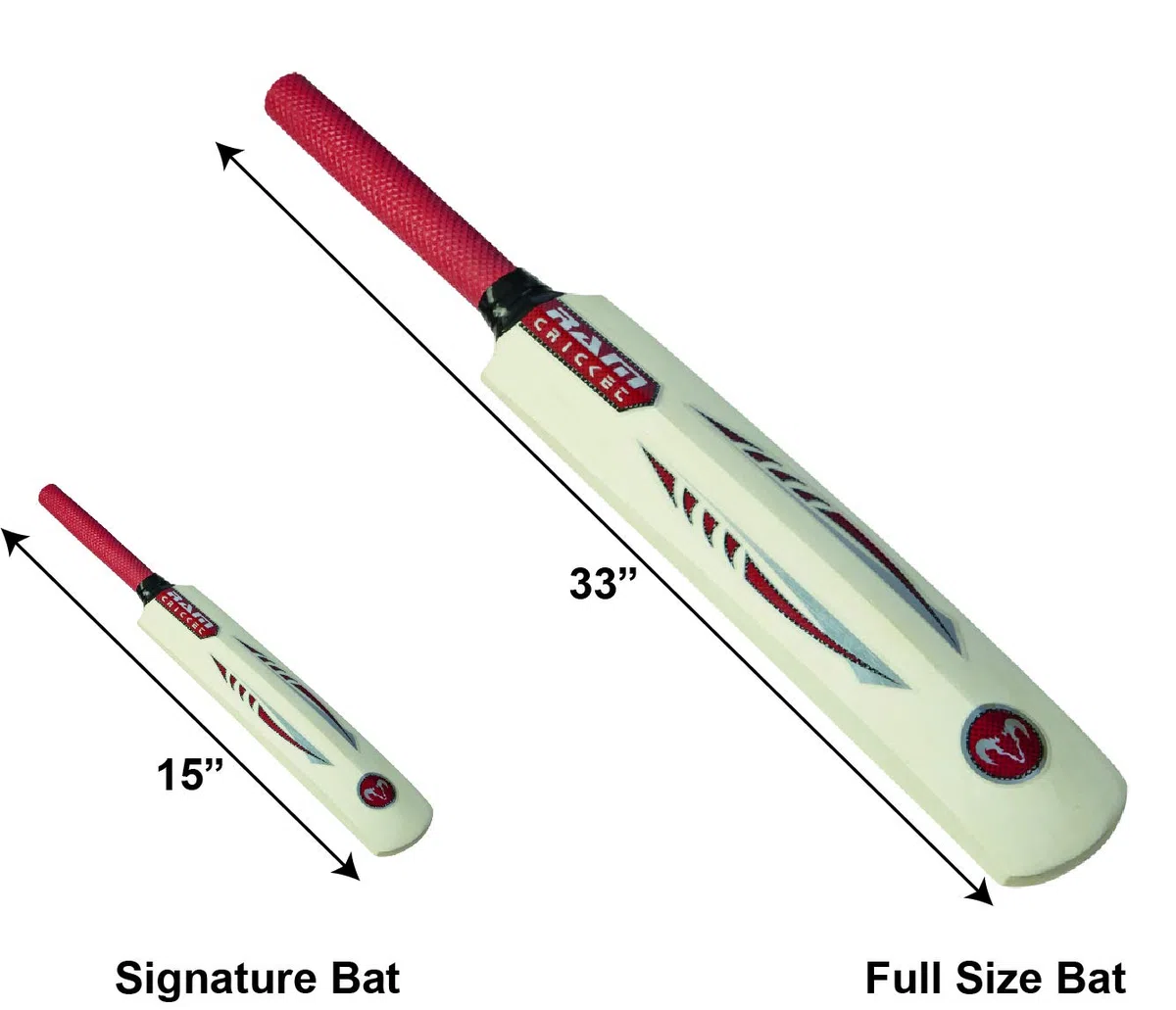 Ram Cricket Mazza da cricket in miniatura per firma e regali, struttura in legno con dettagli accurati, presa autentica, lunghezza totale 38,1 cm, piccola mazza da cricket