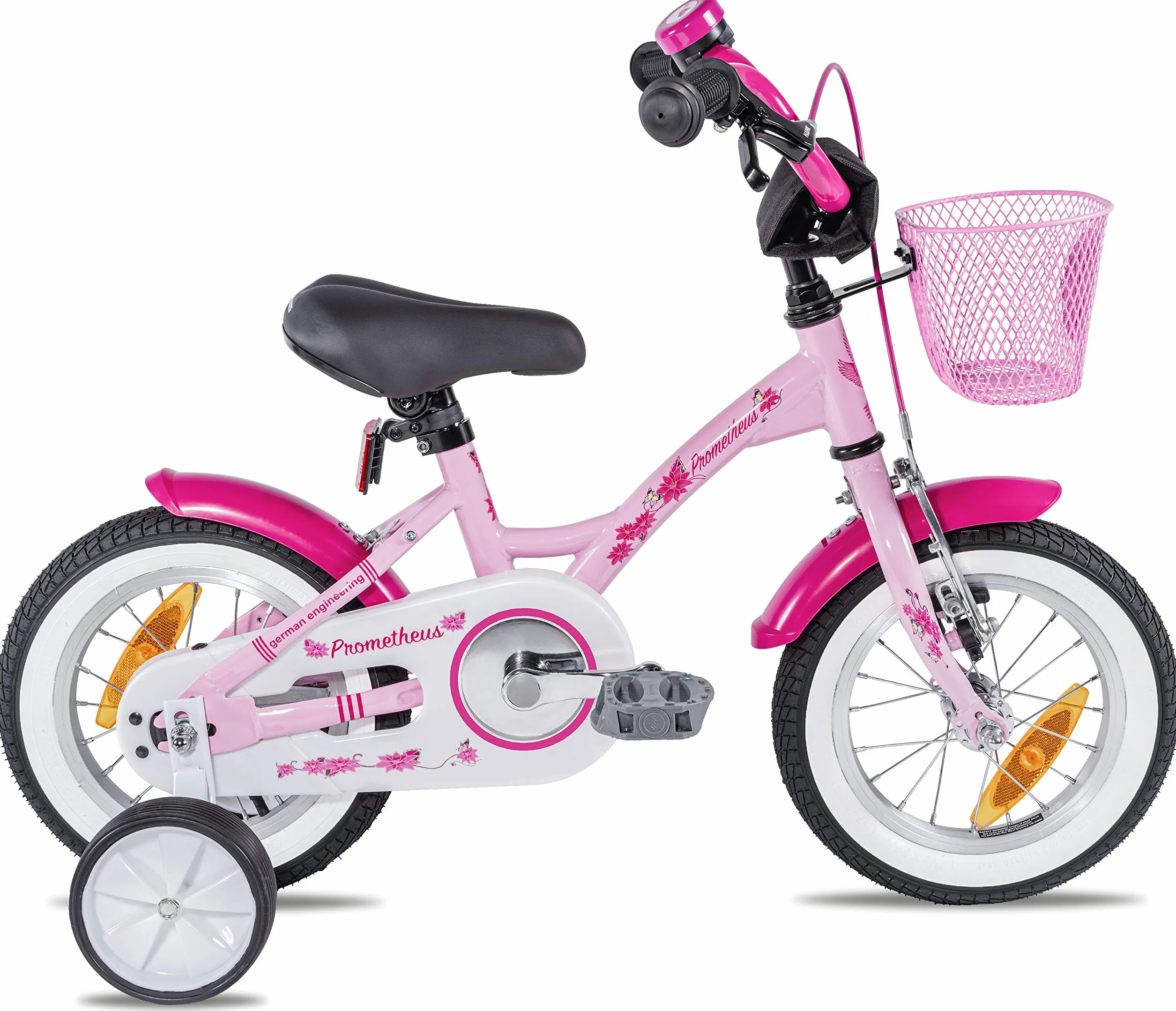 PROMETHEUS BICYCLES bicicletta bambini 3-5 anni bici bambina 3 anni bici bimba 12 pollici con rotelle e freno contropedale Rosa