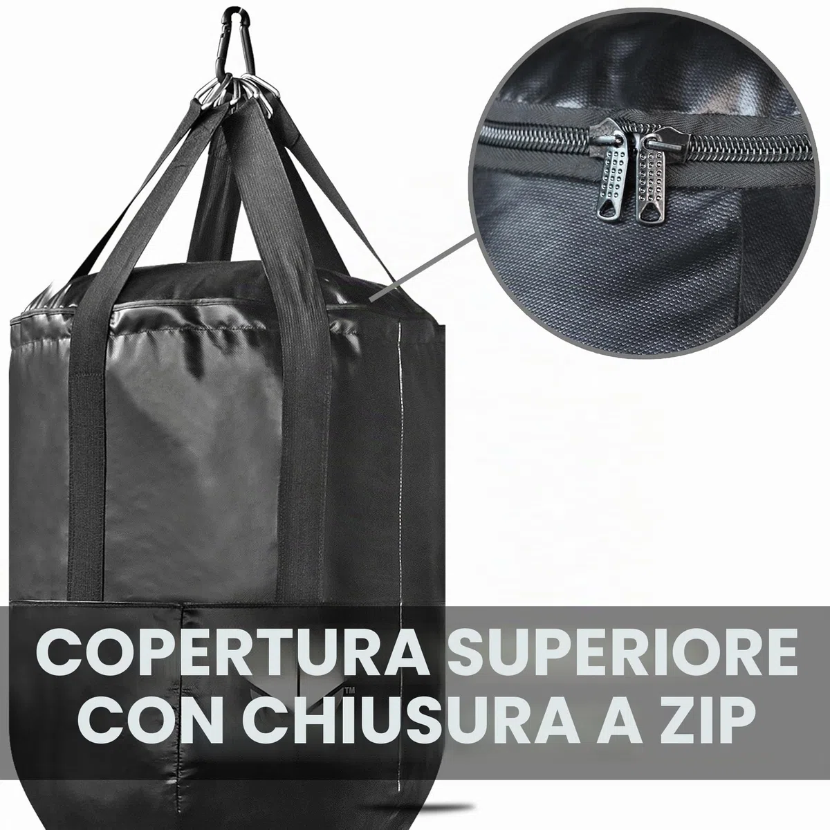 Mytra Fusion Uppercut Punching Bag, Sacco da Boxe Vuoto da 4 Piedi, sacco boxe Pesante per Boxe, MMA, Arti Marziali e sacco kick boxing per i pugni (Nero)