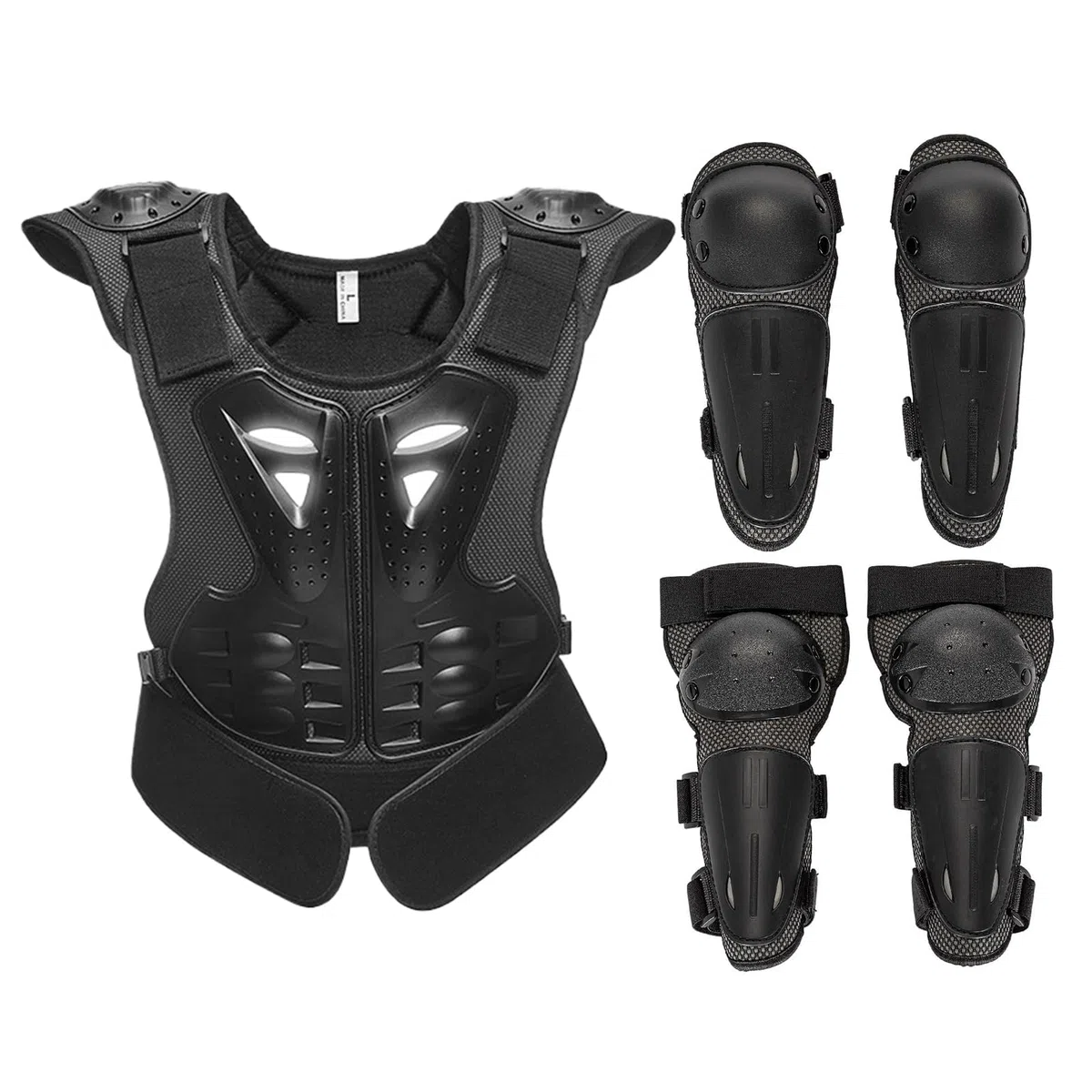Dirt Bike Gear - Protezione toracica con protezioni | Traspirante con protezione per ginocchia e gomiti, attrezzatura sportiva all'aperto con vestibilità regolabile per sci, skateboard, bicicletta