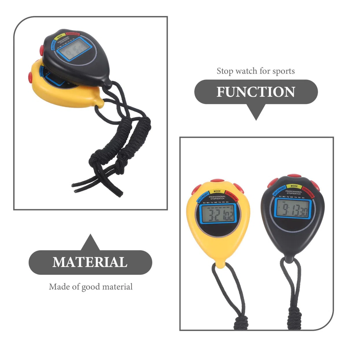 Kisangel Cronometro Sportivo Professionale Timer Elettronico con Display per Allenamento E Fitness Corsa E Esami