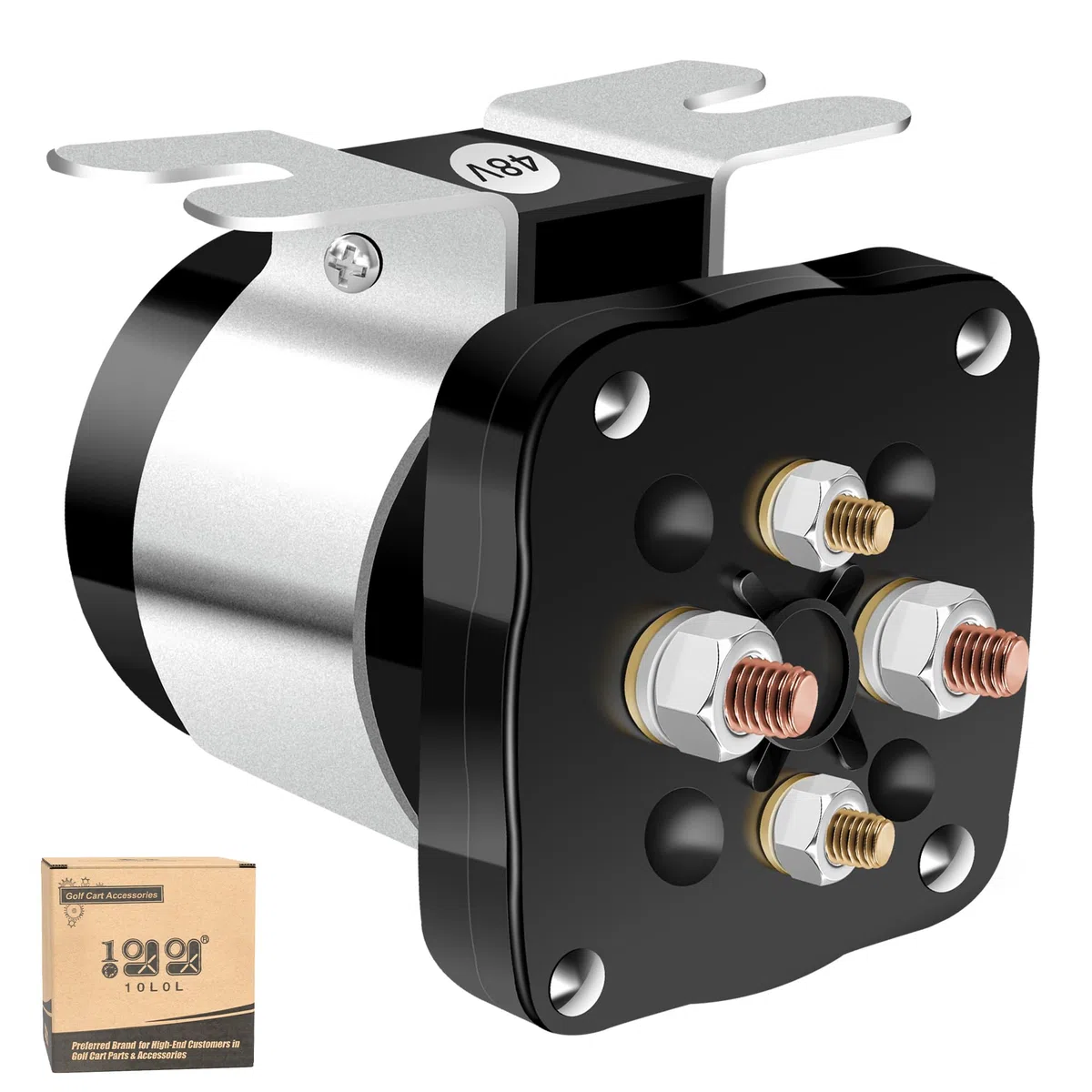 10L0L Solenoide da golf cart 48 Volt 4 terminali per EZGO Club Car Yamaha modello elettrico, solenoide di avviamento resistente serie #586, sostituisce 73231G01 101883601 JR1-H1950-00