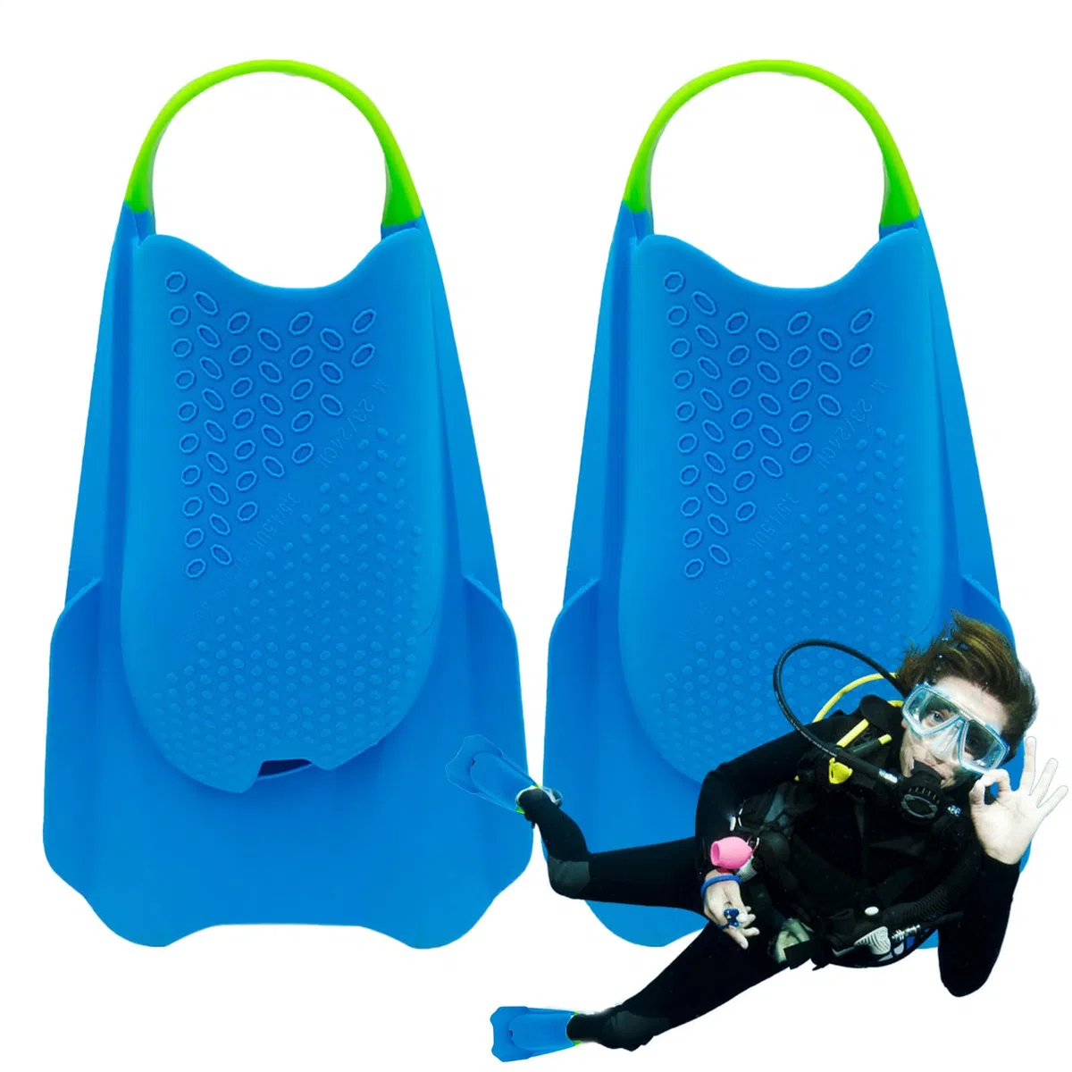 Pinne per il nuoto, modello in silicone, con tacco aperto, corto e portatile, per uomini e donne, principianti, spiaggia, mare, snorkeling, allenamento, immersioni