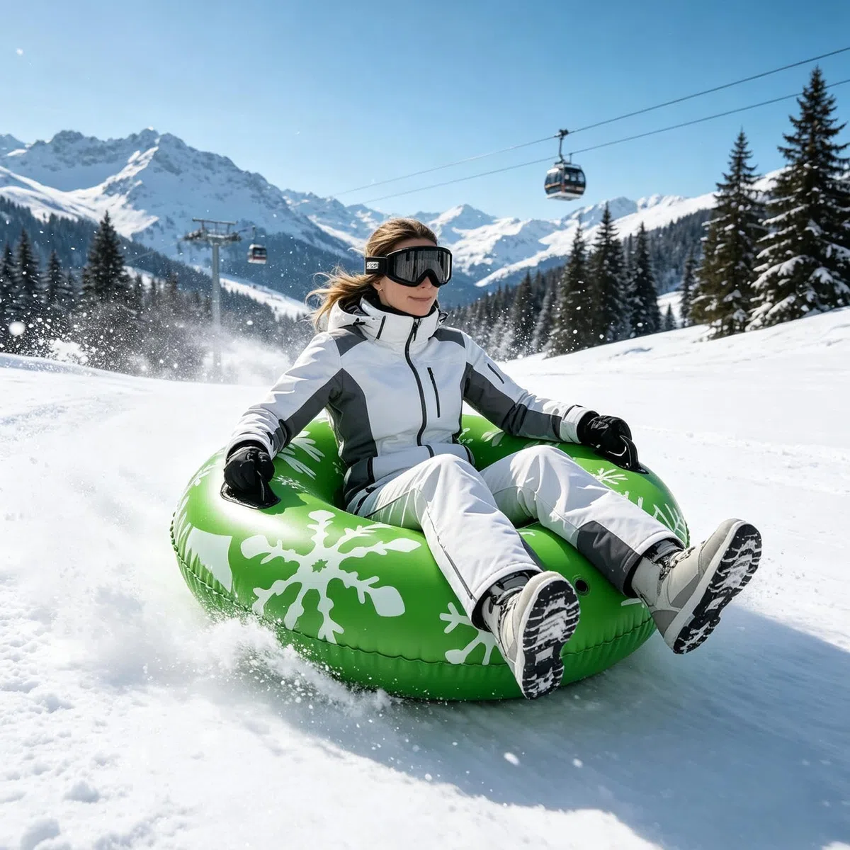 Tubo Da Neve Ciambella Da Slittino In PVC 90 X 90 Cm | Slittini Invernali Gonfiabili Per Donne Uomini Amico Ragazzi Ragazze Natale All'Aperto Fiume Ghiacciato Lago Sci
