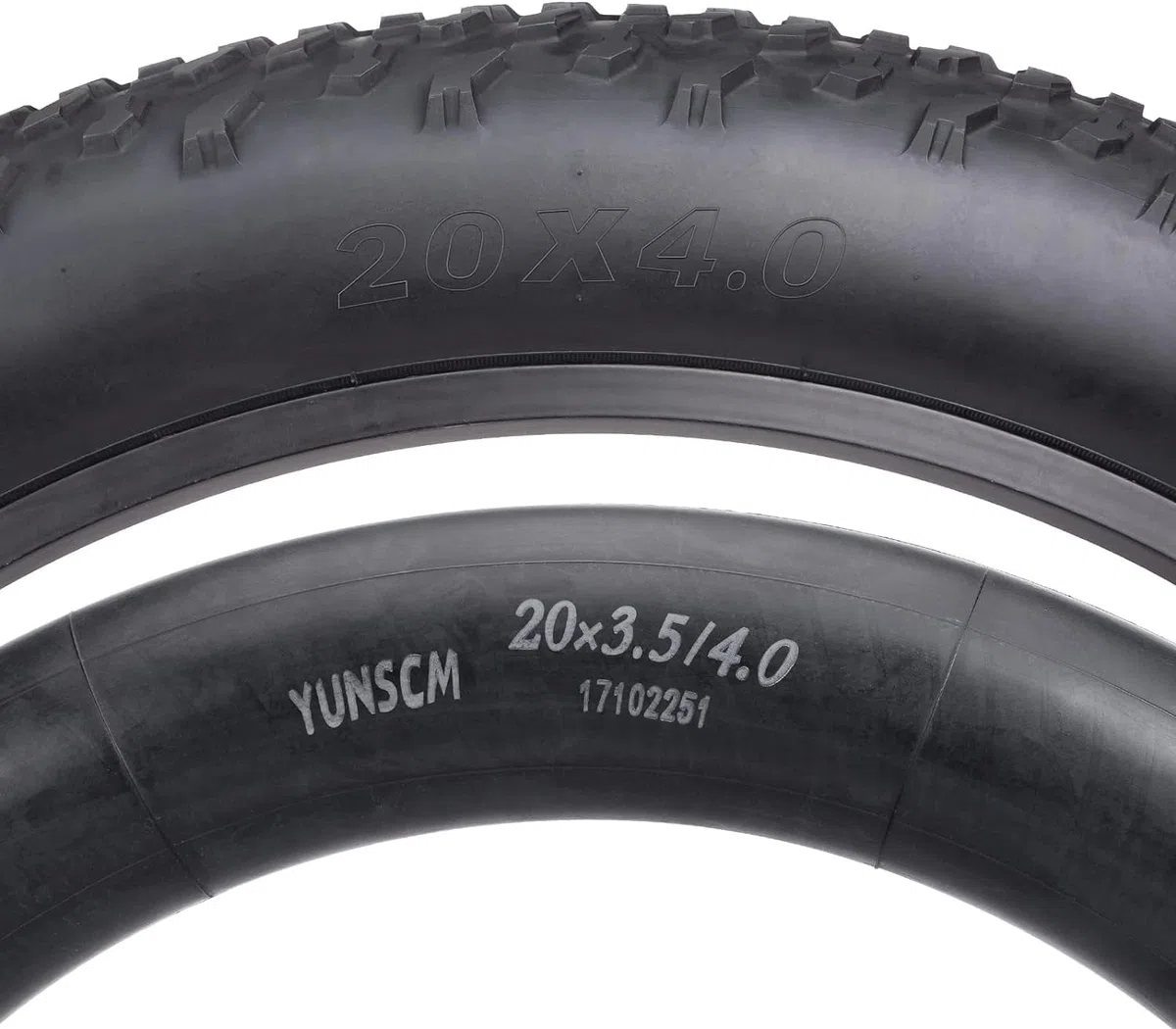 2 Copertoni Fat Bike 20 X 4.0 + 2 Camere d’Aria Rinforzati – Pneumatici Tassellati per E-Bike MTB 20” Nero Rigido 20X4.0 (100-406) – Coppia Gomme Bici Elettrica Alta Resistenza