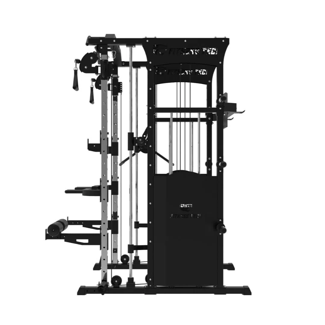 Multistazione Palestra Semiprofessionale F20 Home Gym 200 kg | Smith Machine Multipower con Pulegge 2:1, Lat Machine, Pesi Integrati e Struttura Rinforzata