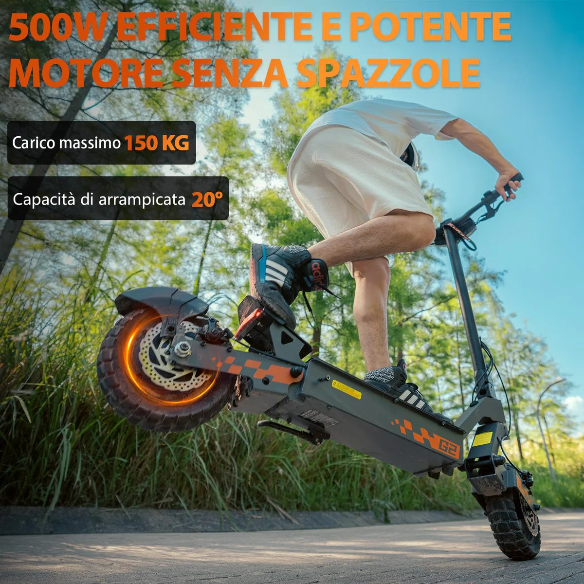 Kukirin G2 Monopattino Elettrico Adulto,Scooter Elettrico,Patinete Electrico,Autonomia di 55KM,Velocità Massima 25km/h,10" Pneumatici,Doppia Frenata,3 Modalità di Velocità,Capacità di Carico120KG