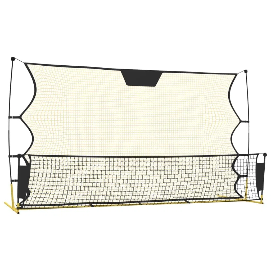 Rete da Rimbalzo per Calcio in Poliestere, Nera e Gialla, per Uso Esterno, Resistente ai Raggi UV e all'Acqua, Portatile con Borsa per Il Trasporto, Facile da Montare, 183x85x120 cm