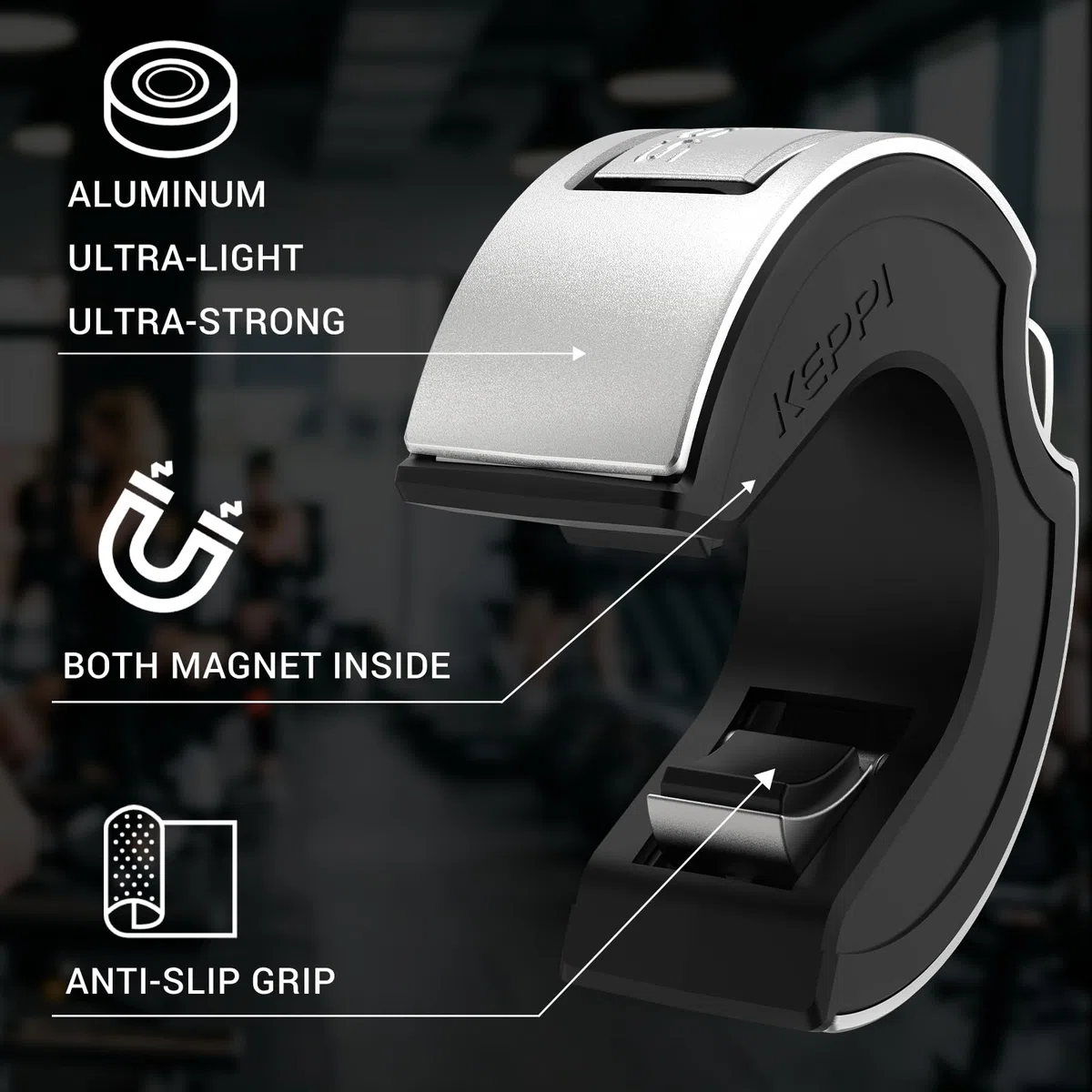 KeppiFitness, clip per bilanciere, morsetti per bilanciere per sollevamento pesi, chiusura rapida e rimozione dei pesi, 5,1 cm, olimpionici per allenamento