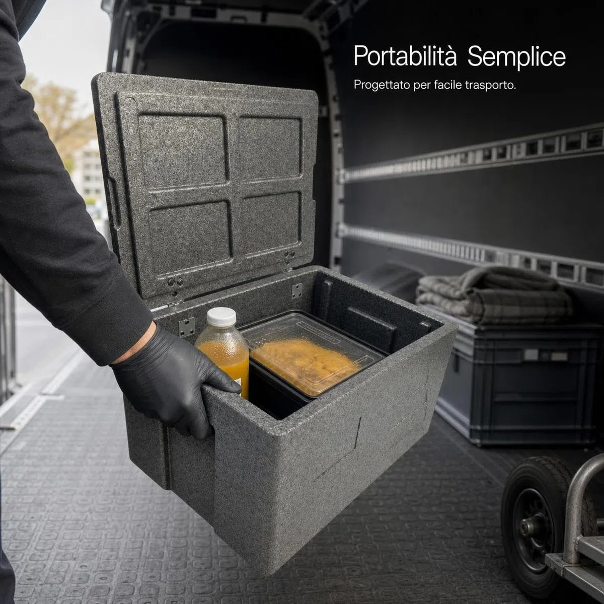 Contenitore Professionale per Trasporto Alimenti, Contenitore Isotermico Robusto per Trasporto Alimenti, uso domestico, Style 3