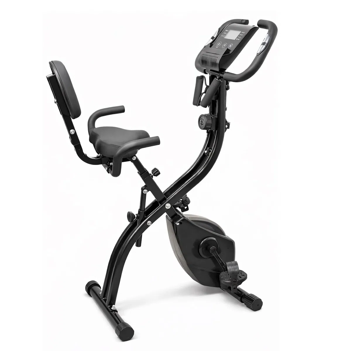 FFitness Cyclette Pieghevole X-Bike Ergometro Seduta Max 120kg |INCLUSO Cardiofrequenzimentro Porta Cellulare Bande per Esercizi