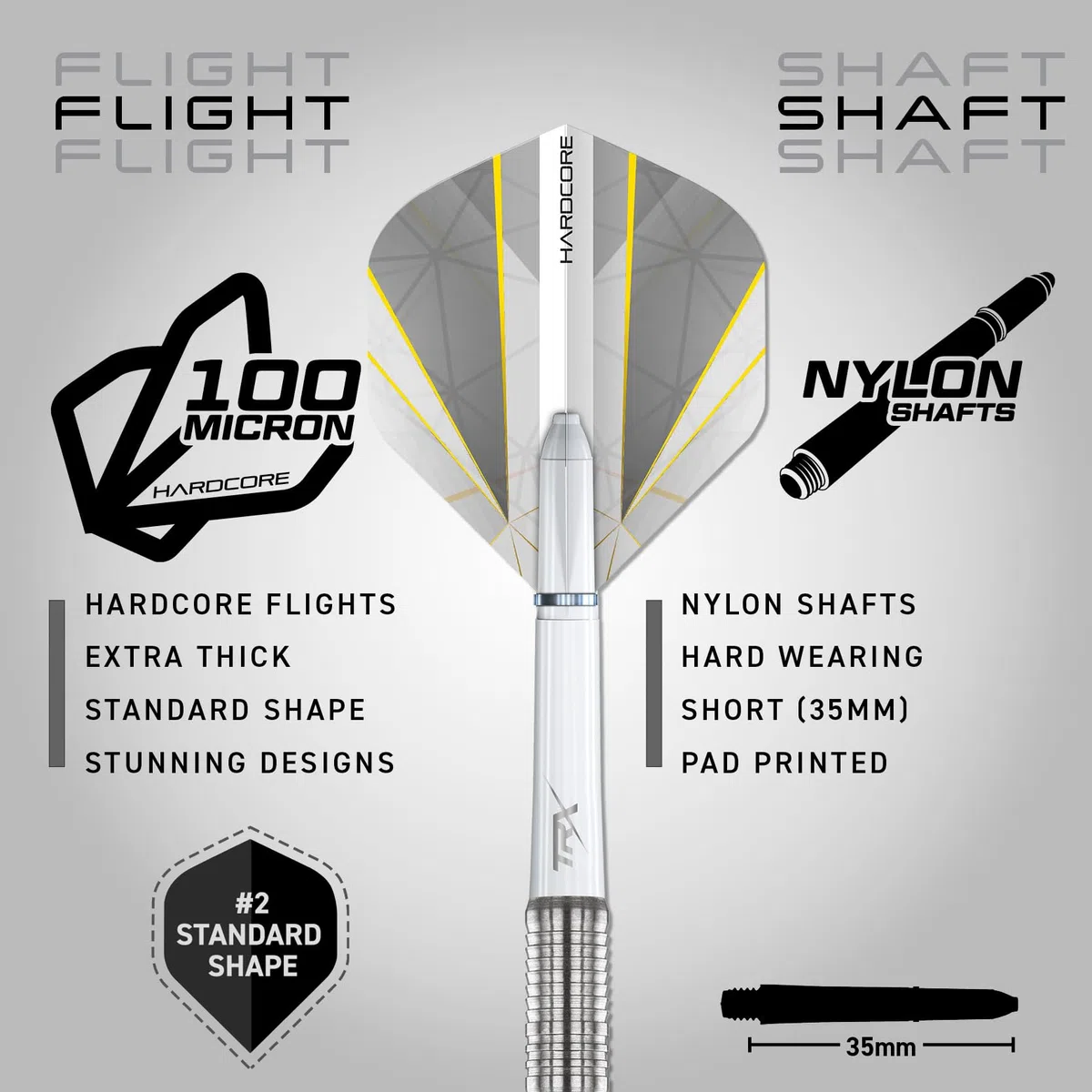 RED DRAGON Darts - Seren Pure Serie - 90% Tungsteno Professionale Punta in acciaio Set di freccette con voli e aste per freccette -Disponibile in quattro stili -Disponibile in 21g, 22g, 23g, 24g & 25g