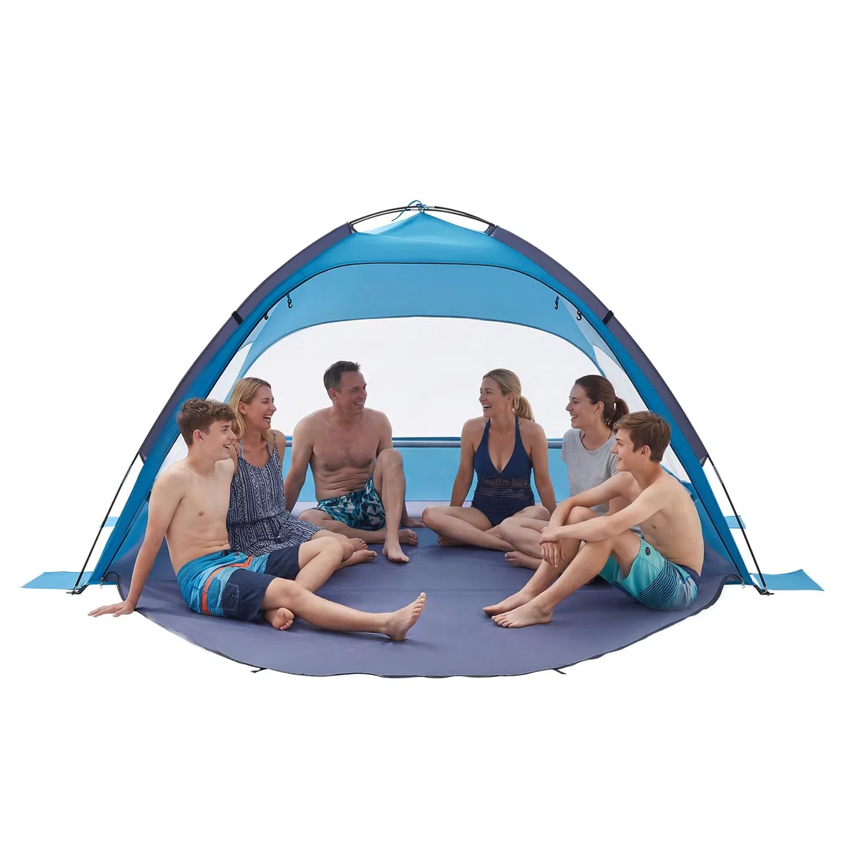 VEVOR Tenda da Spiaggia Pop Up per Mare per 6 Persone, Tenda da Sole Portatile con Borsa per il Trasporto e Ancoraggi a Terra, Ombrellone da Spiaggia Leggero per Campeggio, Pesca, Picnic
