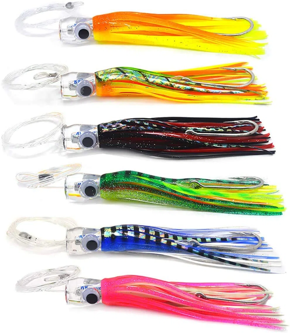 6Pcs Rigged Trolling Lure Marlin Tonno Mahi Delfino Durado Wahoo Octopus Skirted Fishing Lures