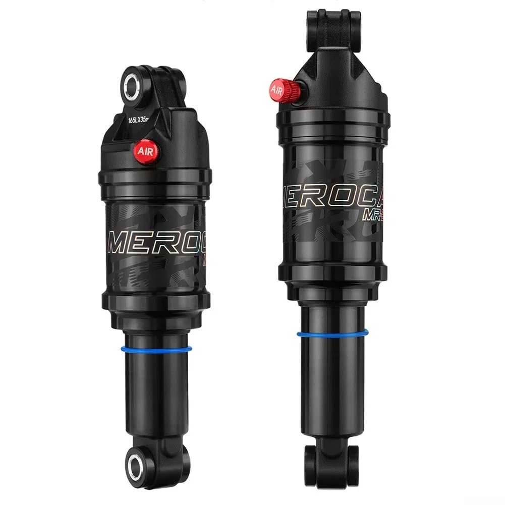 Oniissy Ammortizzatore posteriore ad aria per bicicletta con rimbalzo/blocco 125/150/165/190mm, pressione dell'aria regolabile, ammortizzatore per mountain bike (165MMx35MM)