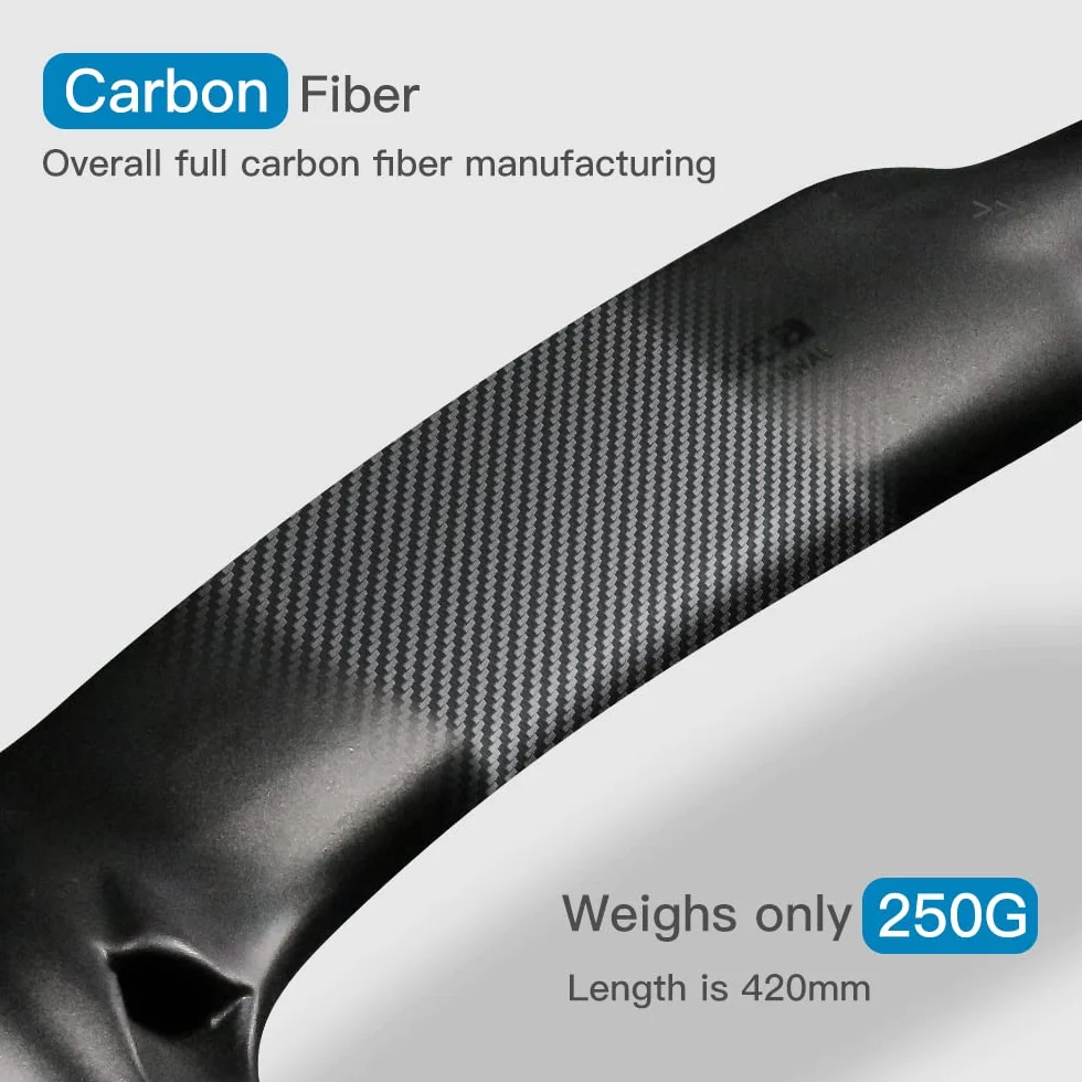 Alfa Pasca 31.8 Manubrio da Corsa Carbonio instradamento Interno manubrio 420mm nero carbonio ciclismo UD opaca
