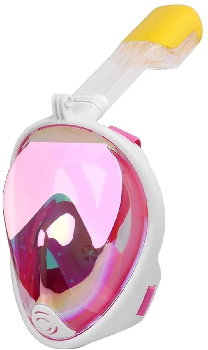 Maschere subacquee Maschera Subacquea antiappannamento Maschera Subacquea Integrale Set da Snorkeling con Anello Antiscivolo Boccaglio per Adulti e Bambini，