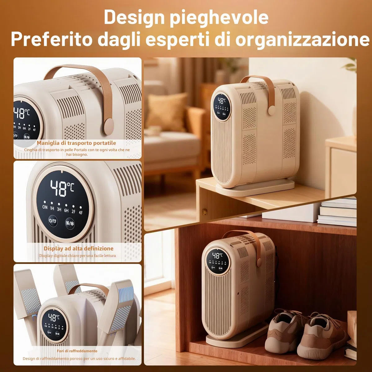 4 In 1 Asciugascarpe Elettrico Antibatterico, Timer 1/3/6H, 2 Impostazioni Di Velocità Del Vento, Asciugascarpe Portatile Per Sci, Adatto Per Scarpe, Guanti, Cappelli, Calzini E Scarpe Da