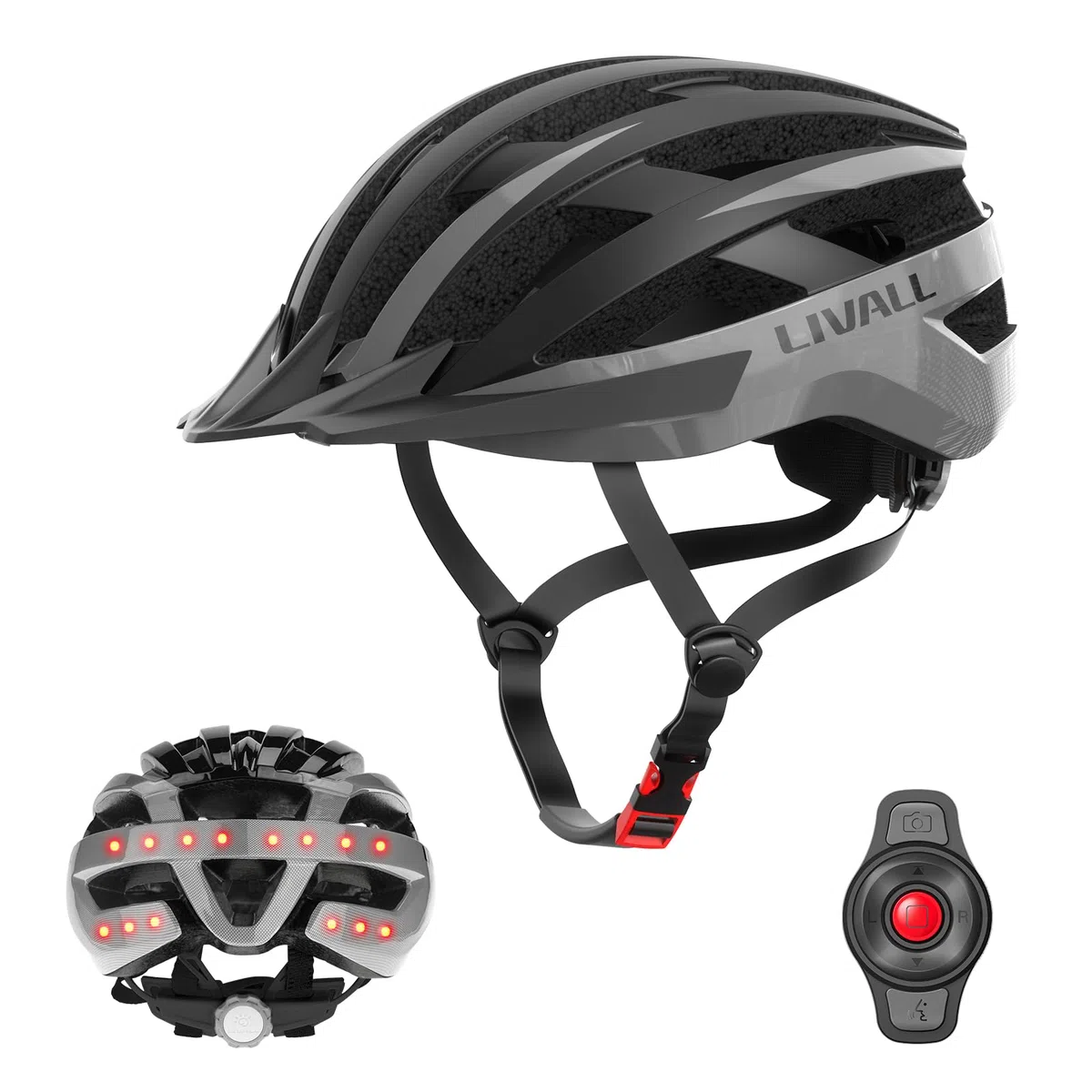 LIVALL Casco Bici da Corsa Bluetooth con Luce LED, Casco Bicicletta Smart con Telecomando, Allarme SOS e Microfono e Altoparlante Integrati, Uomo e Donna