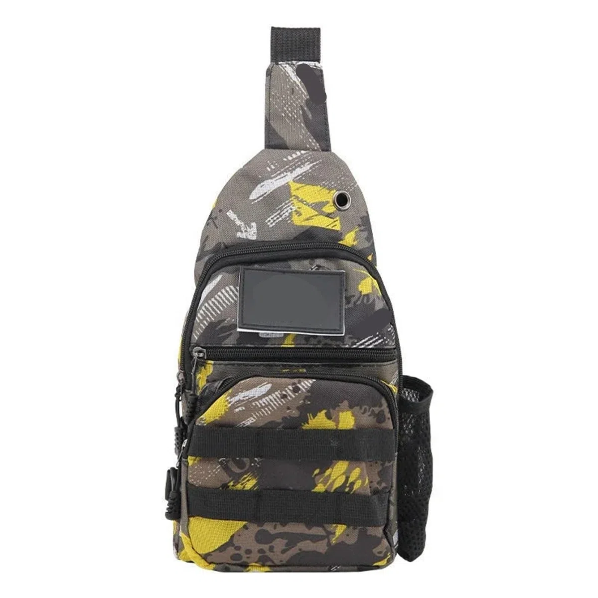 Borsa for canna da pesca trekking for uomo a tracolla con esca a sul petto campeggio for viaggi all'aperto per Outdoor(Gray Yellow)