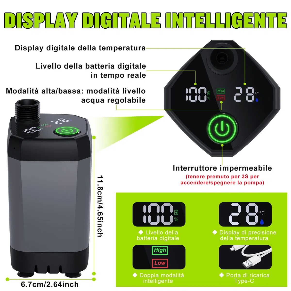 Spopal Doccia da Campeggio, [Ricaricabile 6000mAh] Doccia Portatile Campeggio, Doccia Campeggio con Display di Temperatura e Potenza, Doccia Esterna per Spiaggia, Auto, Giardino, Animali
