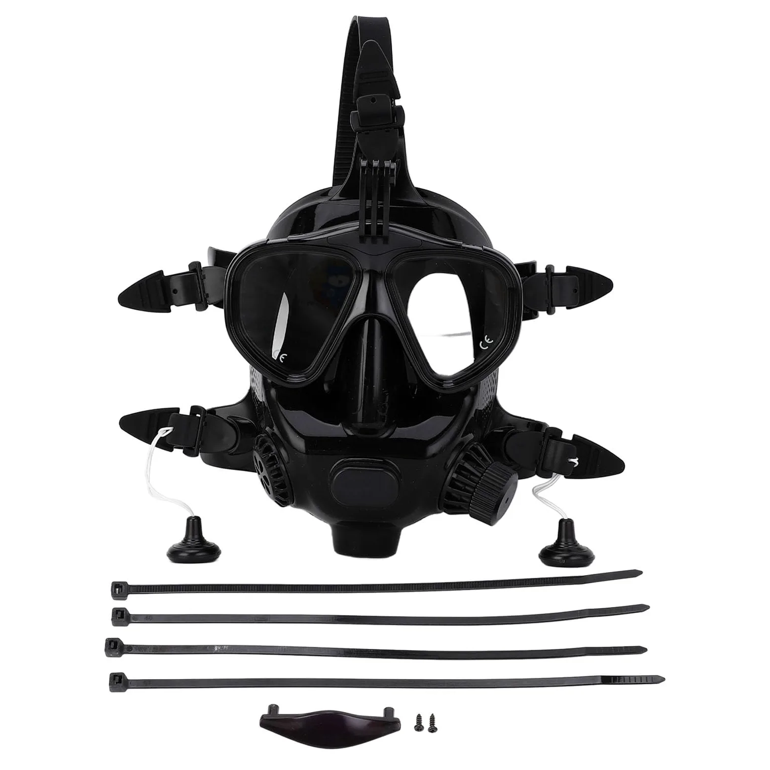 Occhialini da Sub Integrale, Maschera da Snorkeling Integrale con Vista Panoramica a 180° e Design a Tenuta Stagna con Supporto per Fotocamera
