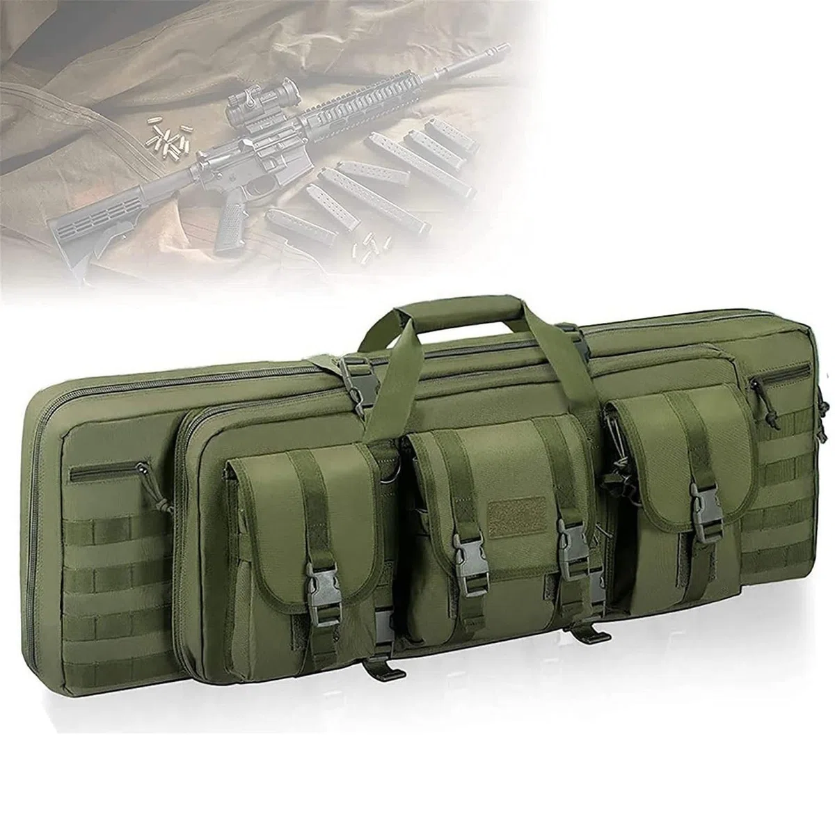 Custodie Per Carabine,Borsa Tattica Lunga per Trasporto Fucili Zaino Fucile Caccia Borsa Per Armi Portatile Fodero per fucile Per Pesca, Caccia, Tiro Sportivo