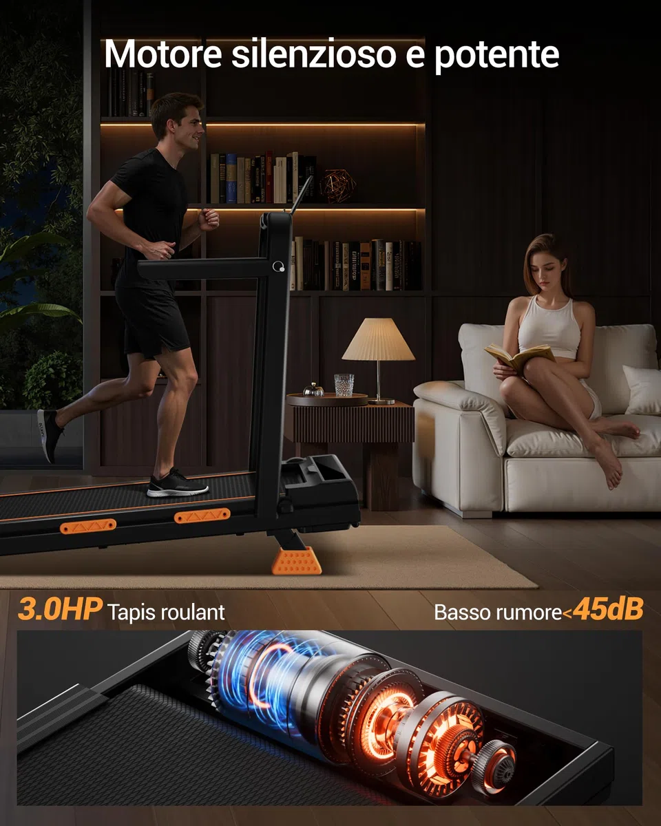 LONTEK Tapis Roulant Pieghevole Salvaspazio 10KM/H, Maniglioni Regolabili | 16% Tapis Roulant Salvaspazio Pieghevole, 3.0HP Tapirulan Elettrico Offerte Pieghevole, Treadmill Walking Pad, Portata 159 KG