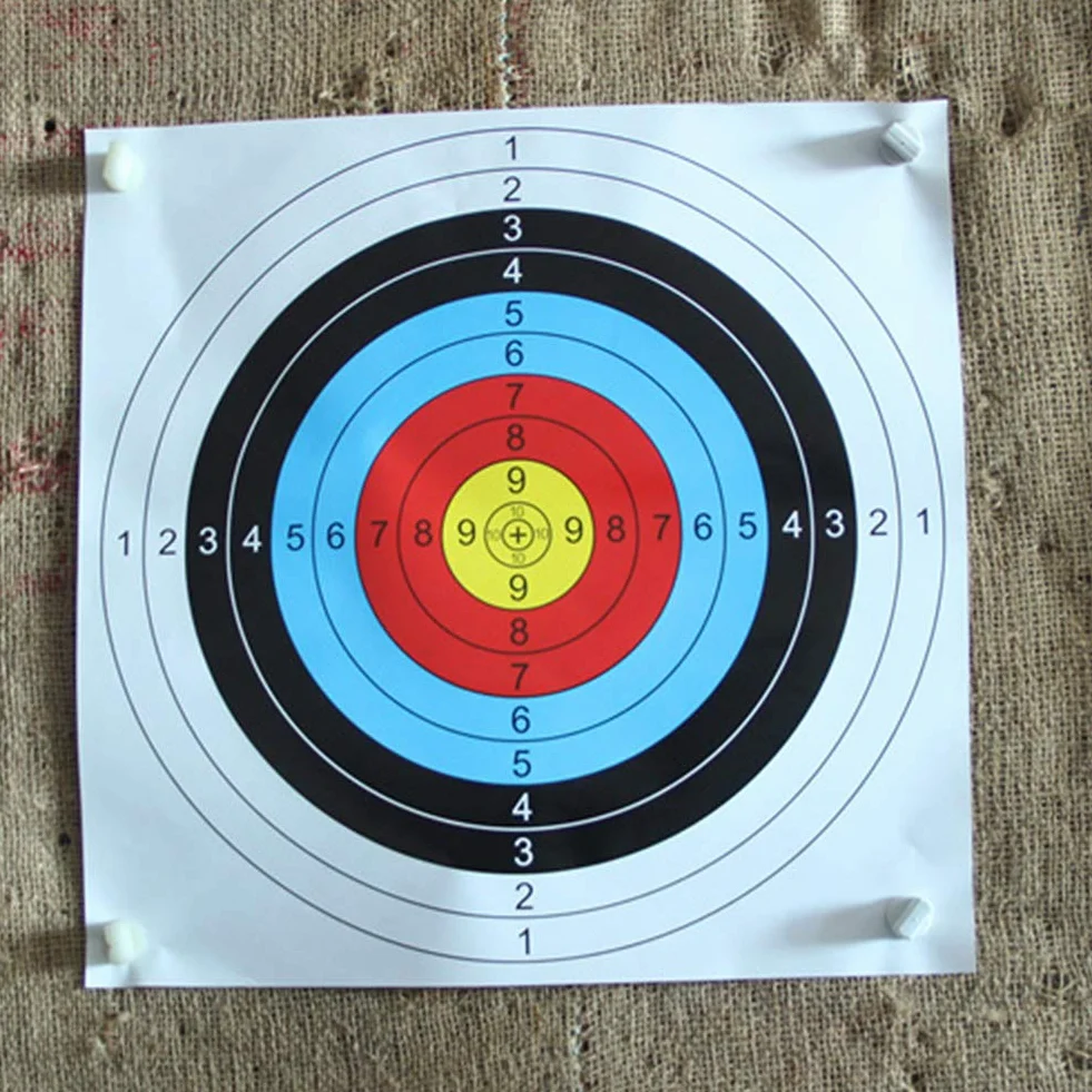 Carta da Tiro con L'Arco da 10 Pezzi/Set, Carta da Bersaglio da Tiro con L'Arco da 60x60Cm Ad Anello Completo Taglia Unica