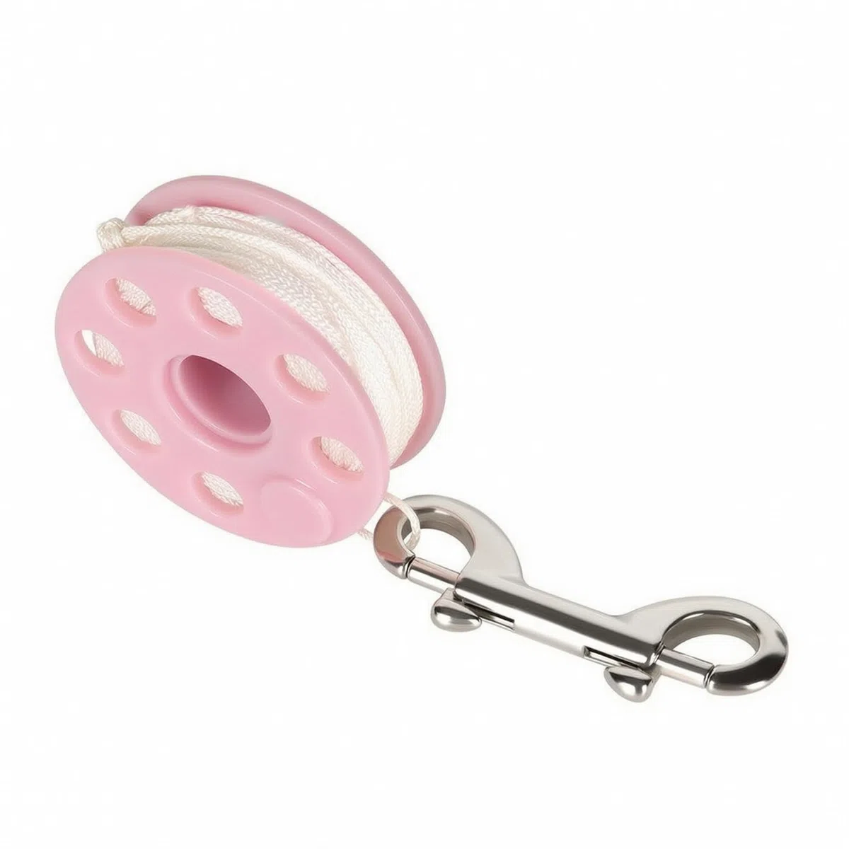 Dispositivo di Galleggiamento Subacqueo Bobina Subacquea Mulinello da Immersione Spool con Corda Gancio in Acciaio Materiale POM Nylon Struttura, Rosa-20m, M