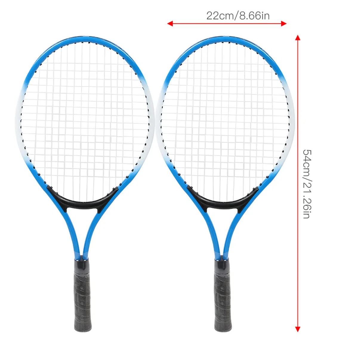 Qivine Racchetta da badminton, 2 racchette da tennis per bambini, con pallina da tennis, in lega da 21 pollici, per bambini con borsa