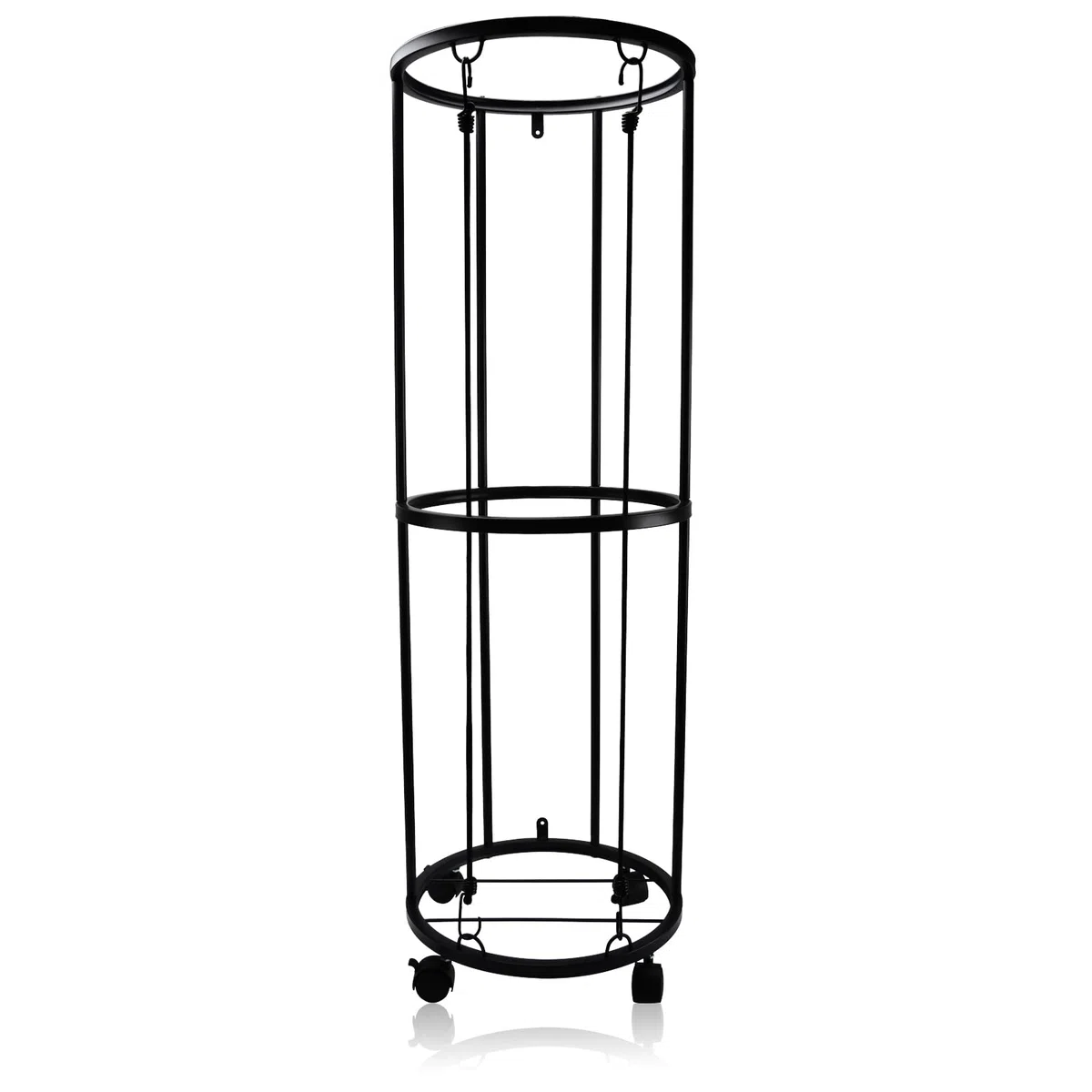 Rastrelliera da Basket, Portapalle per Calcio, Scaffale di Stoccaggio di Attrezzature Sportive, Scaffale per Palloni con Rotelle per Palloni Sportive per Basket, Calcio, Pallavolo, 33.5x33.5x102cm