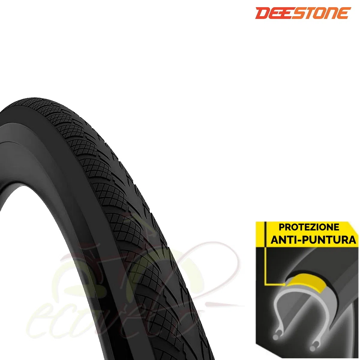2 COPERTONI 700 X 25C (25-622) + CAMERE PNEUMATICI ANTI-PUNTURA DEESTONE NERI ON OFF ROAD BICI CORSA GRAVEL BIKE