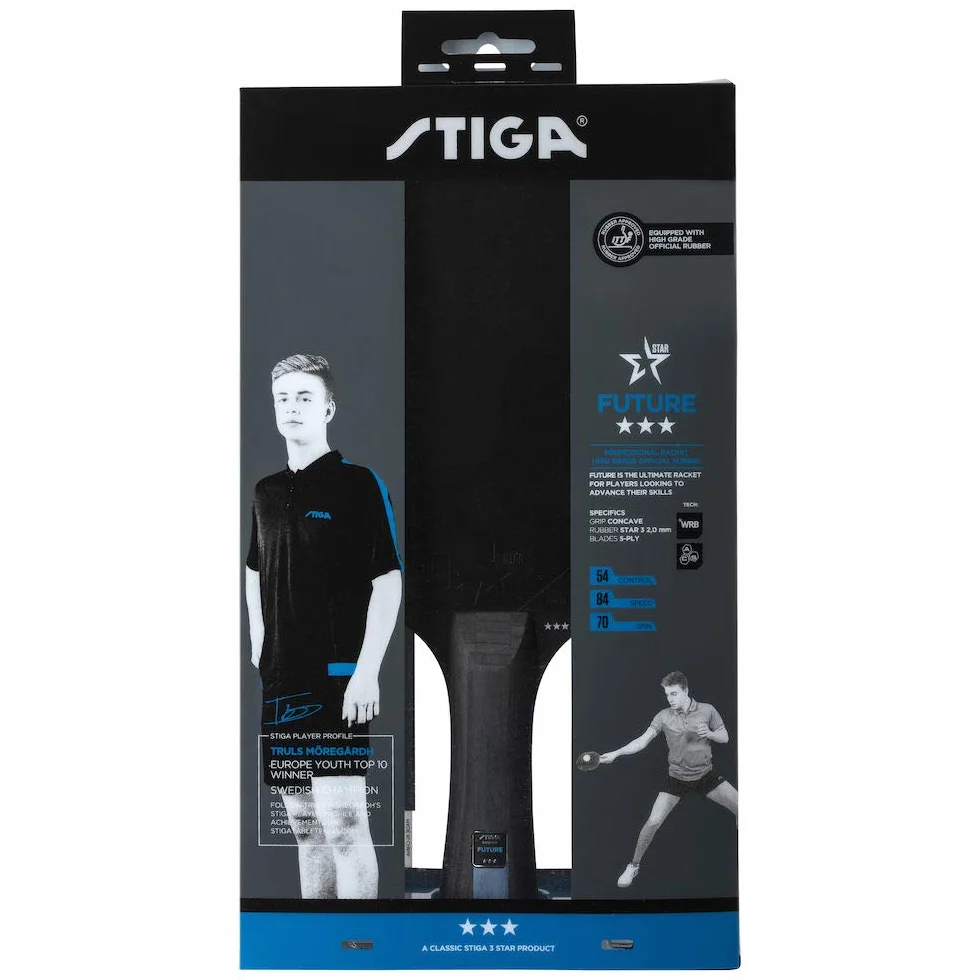 Stiga Future - Racchetta da ping pong a 3 stelle con tecnologia WRB, qualità professionale, progettata per giocatori offensivi, controllo migliorato, rotazione e velocità