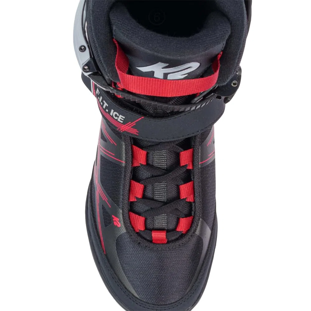 K2 F.I.T. ICE 25G0410 - Pattini da ghiaccio da uomo, colore: Nero/Rosso